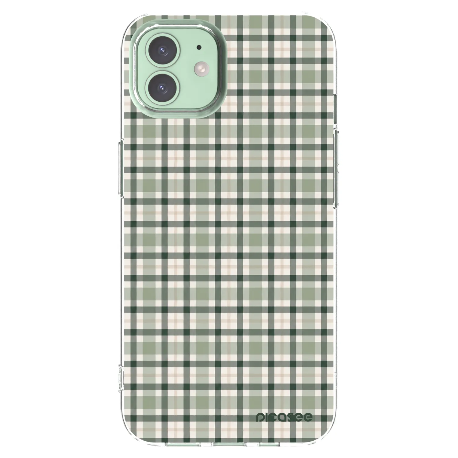 Picasee silikonska prozirna maskica za Apple iPhone 12 - Sage Tartan