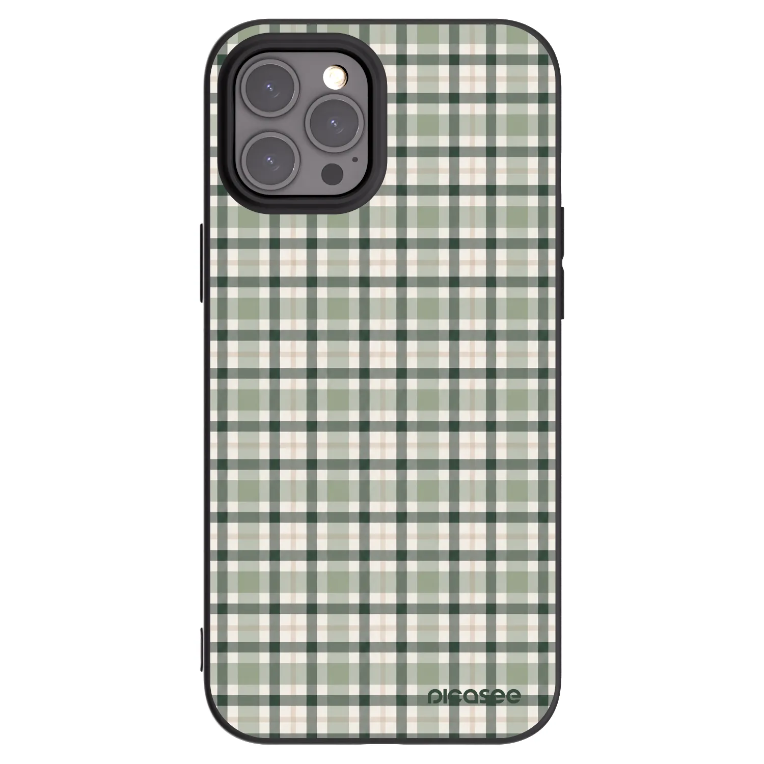 Picasee crna silikonska maskica za Apple iPhone 12 Pro Max - Sage Tartan