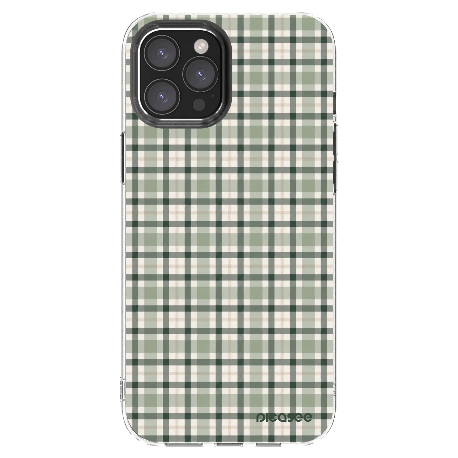 Picasee silikonska prozirna maskica za Apple iPhone 12 Pro Max - Sage Tartan