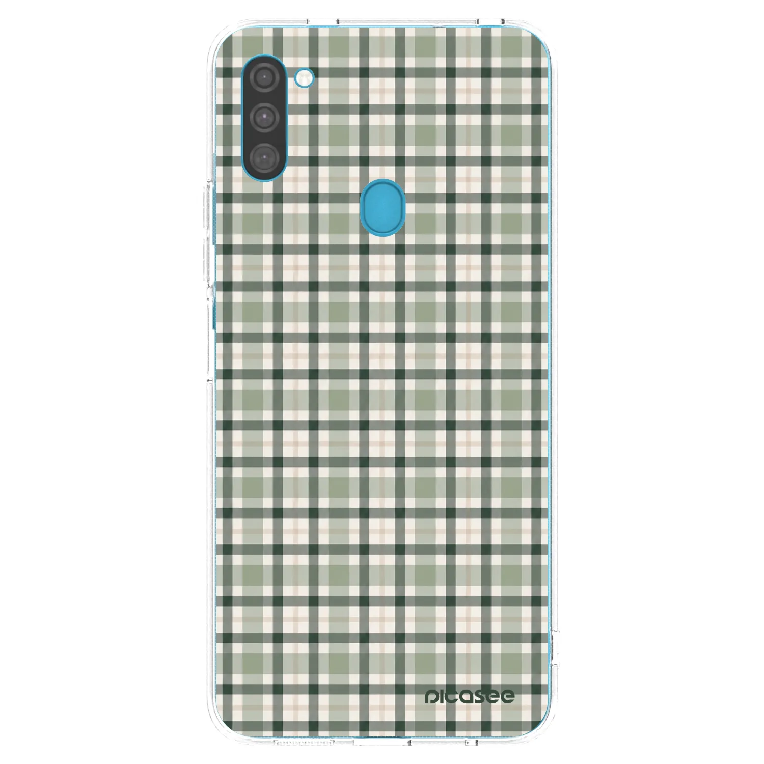 Picasee silikonska prozirna maskica za Samsung Galaxy M11 - Sage Tartan
