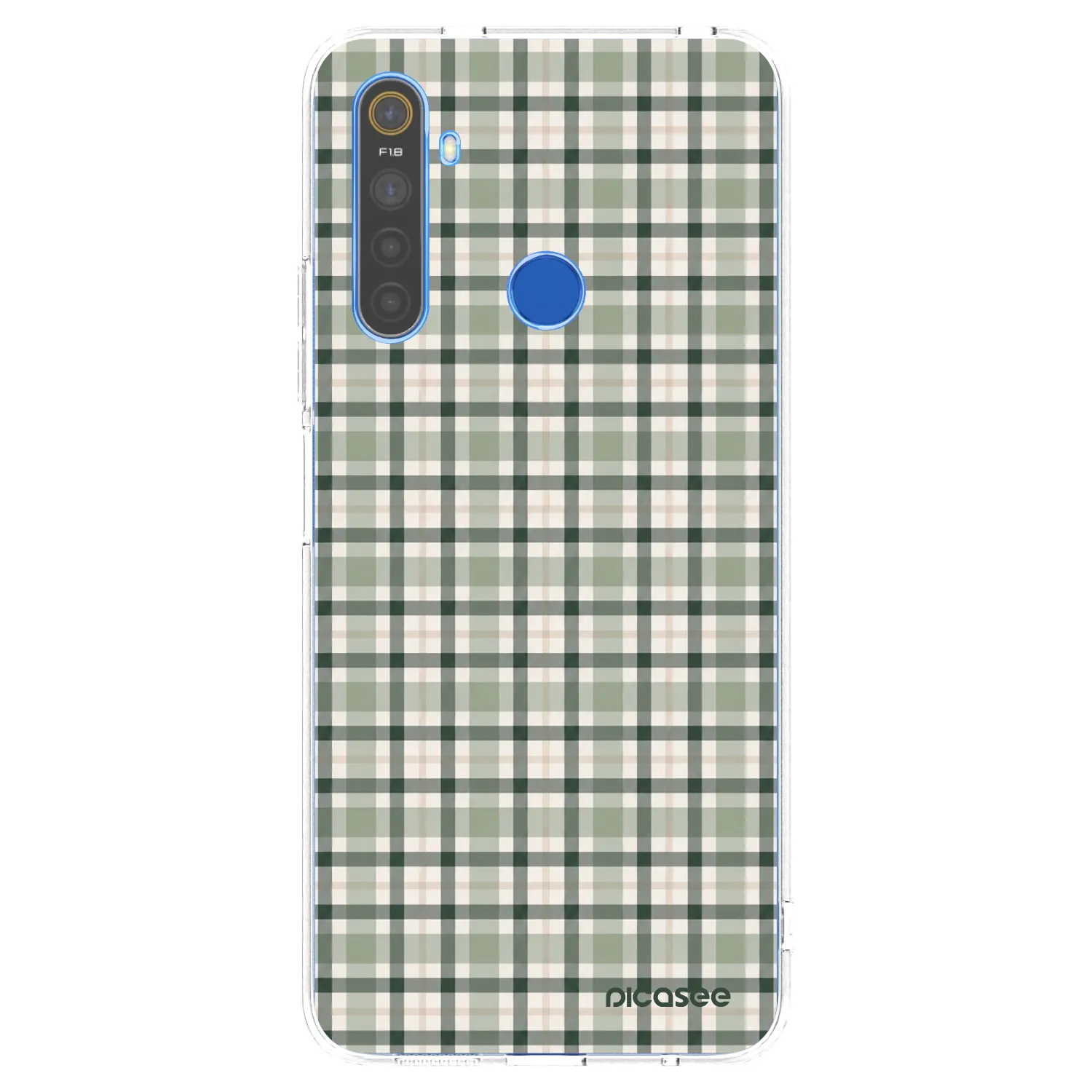 Picasee silikonska prozirna maskica za Realme 5 - Sage Tartan