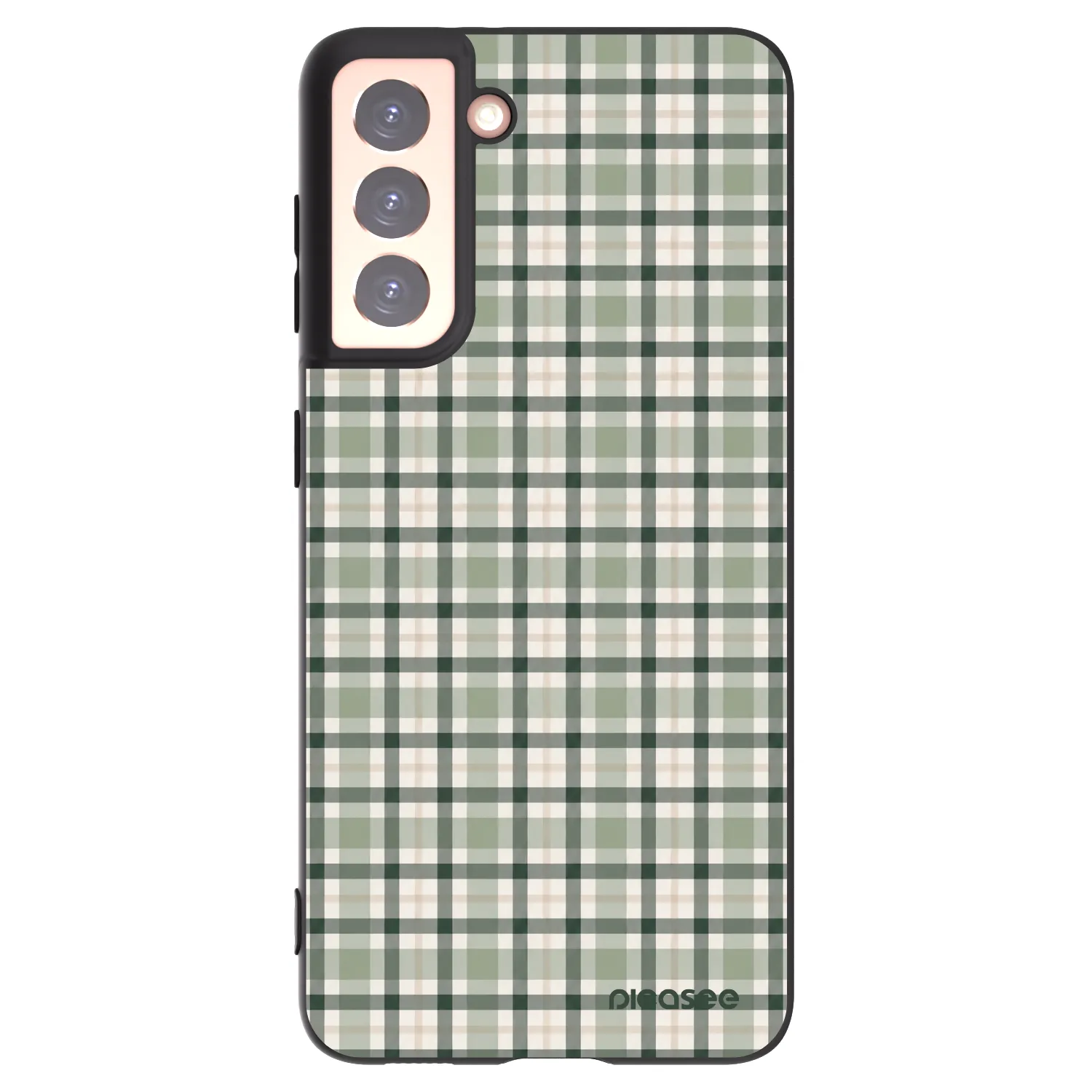 Picasee crna silikonska maskica za Samsung Galaxy S21 5G G991B - Sage Tartan