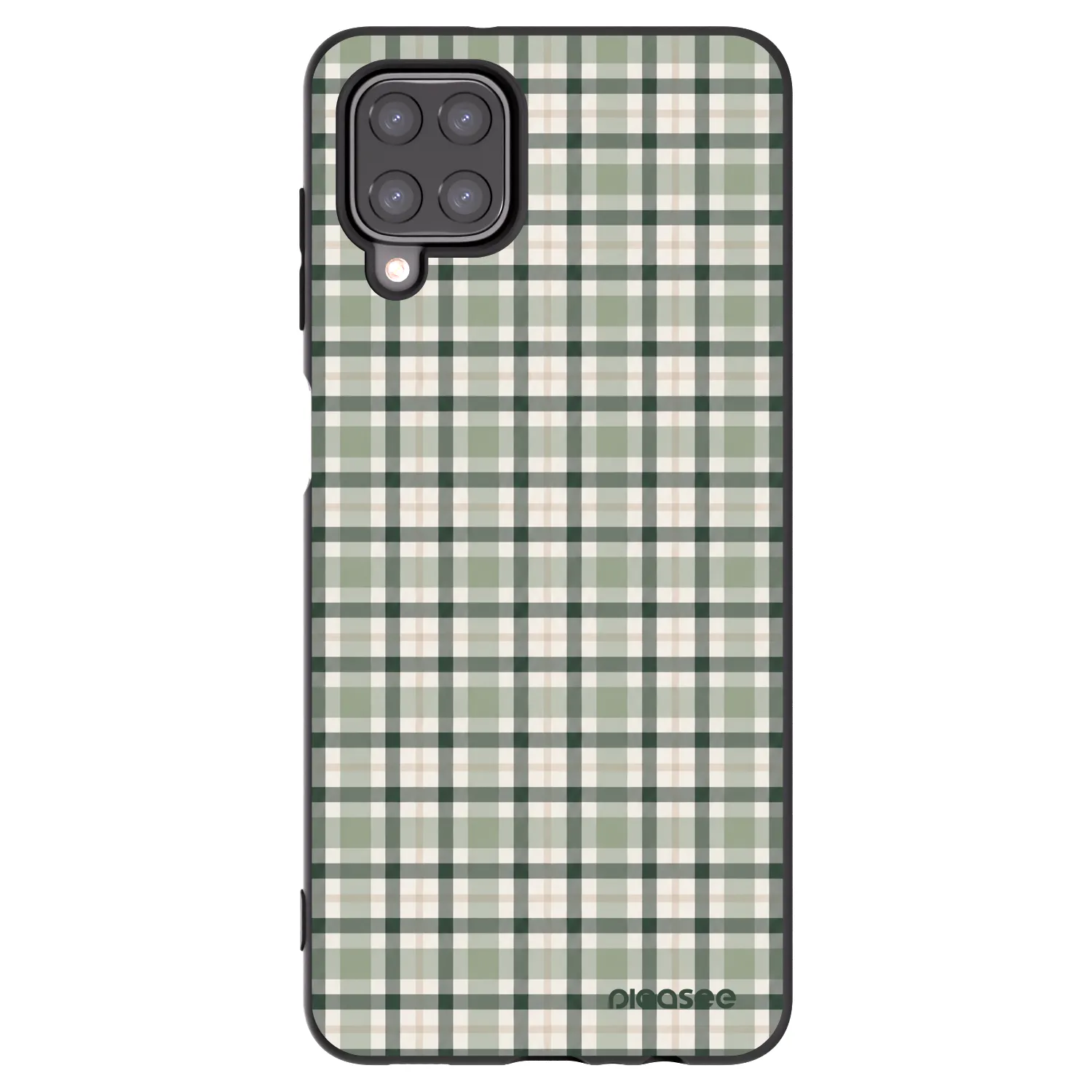 Picasee crna silikonska maskica za Samsung Galaxy A12 A125F - Sage Tartan