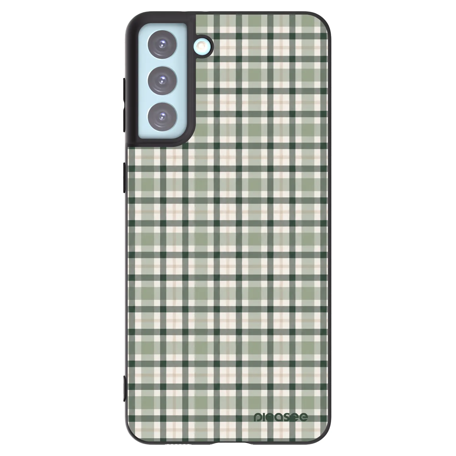 Picasee crna silikonska maskica za Samsung Galaxy S21+ 5G G996F - Sage Tartan