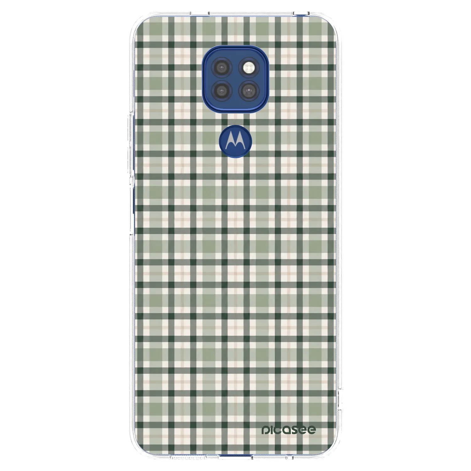Picasee silikonska prozirna maskica za Motorola Moto G9 Play - Sage Tartan