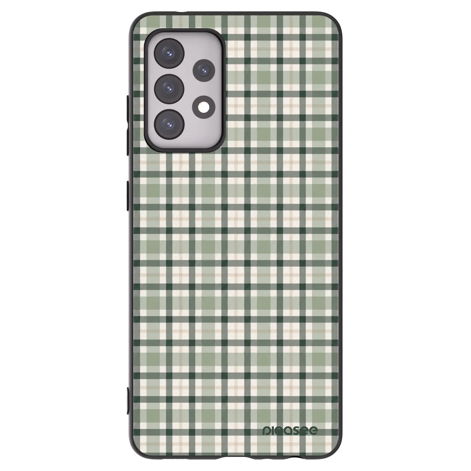 Picasee crna silikonska maskica za Samsung Galaxy A52 5G A525F - Sage Tartan