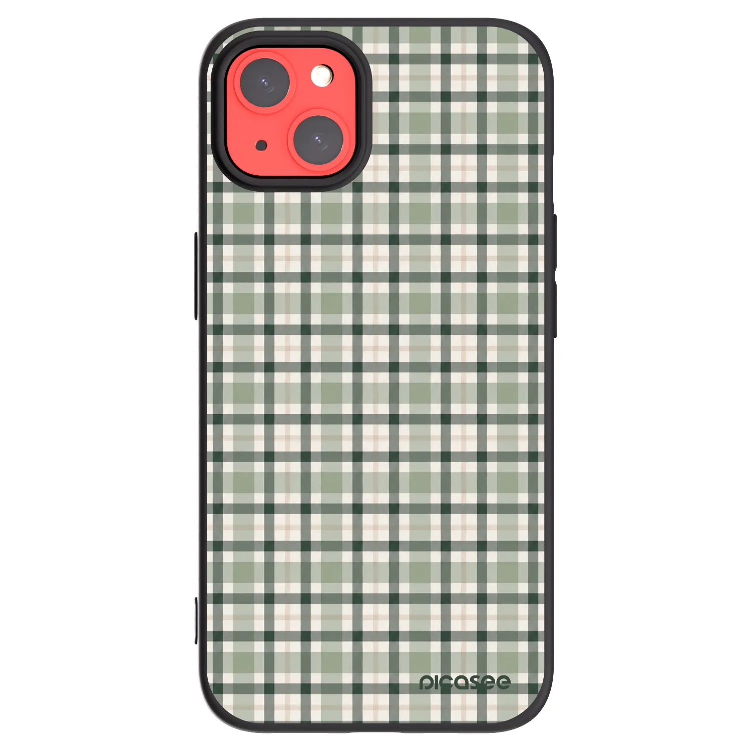 Picasee crna silikonska maskica za Apple iPhone 13 - Sage Tartan