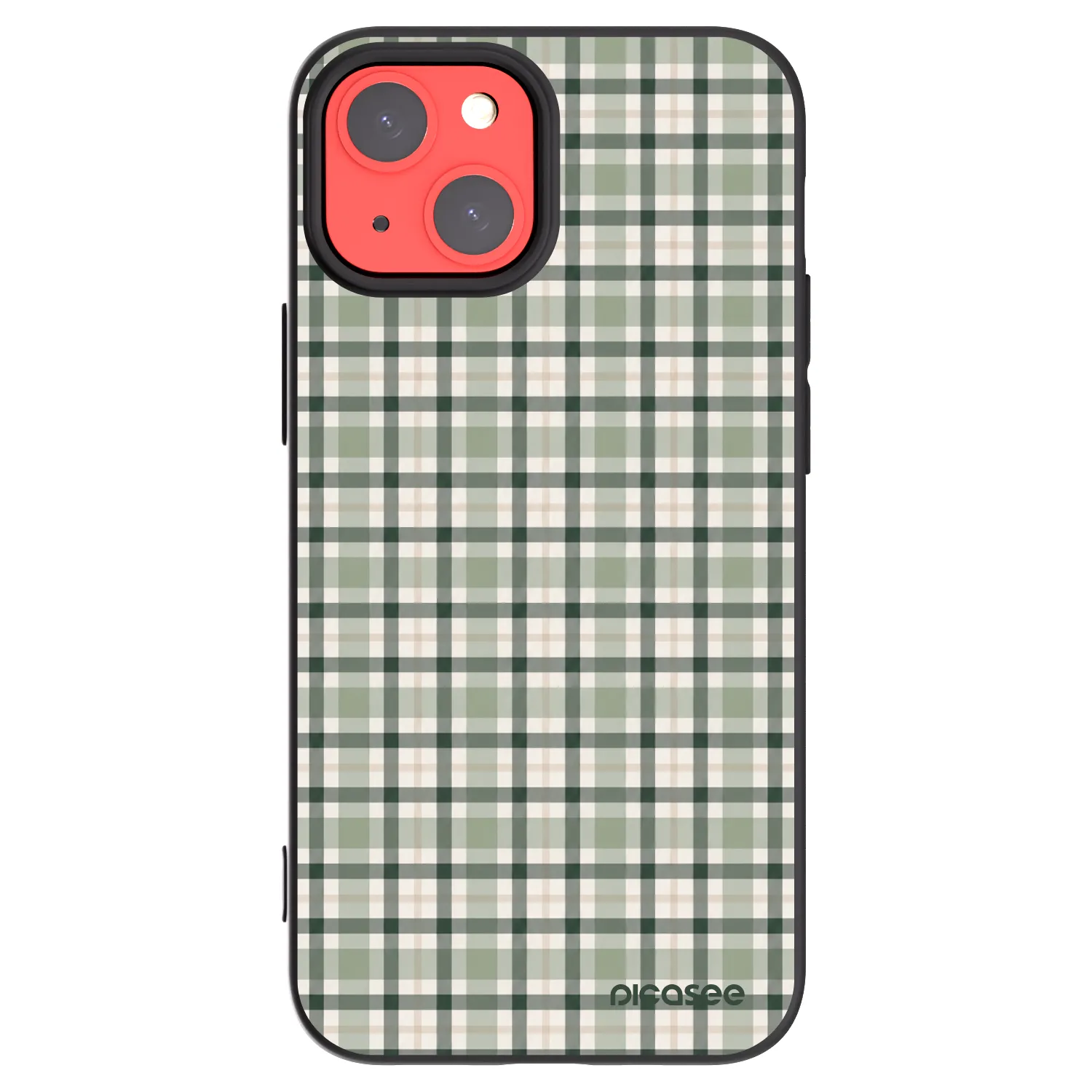 Picasee crna silikonska maskica za Apple iPhone 13 mini - Sage Tartan