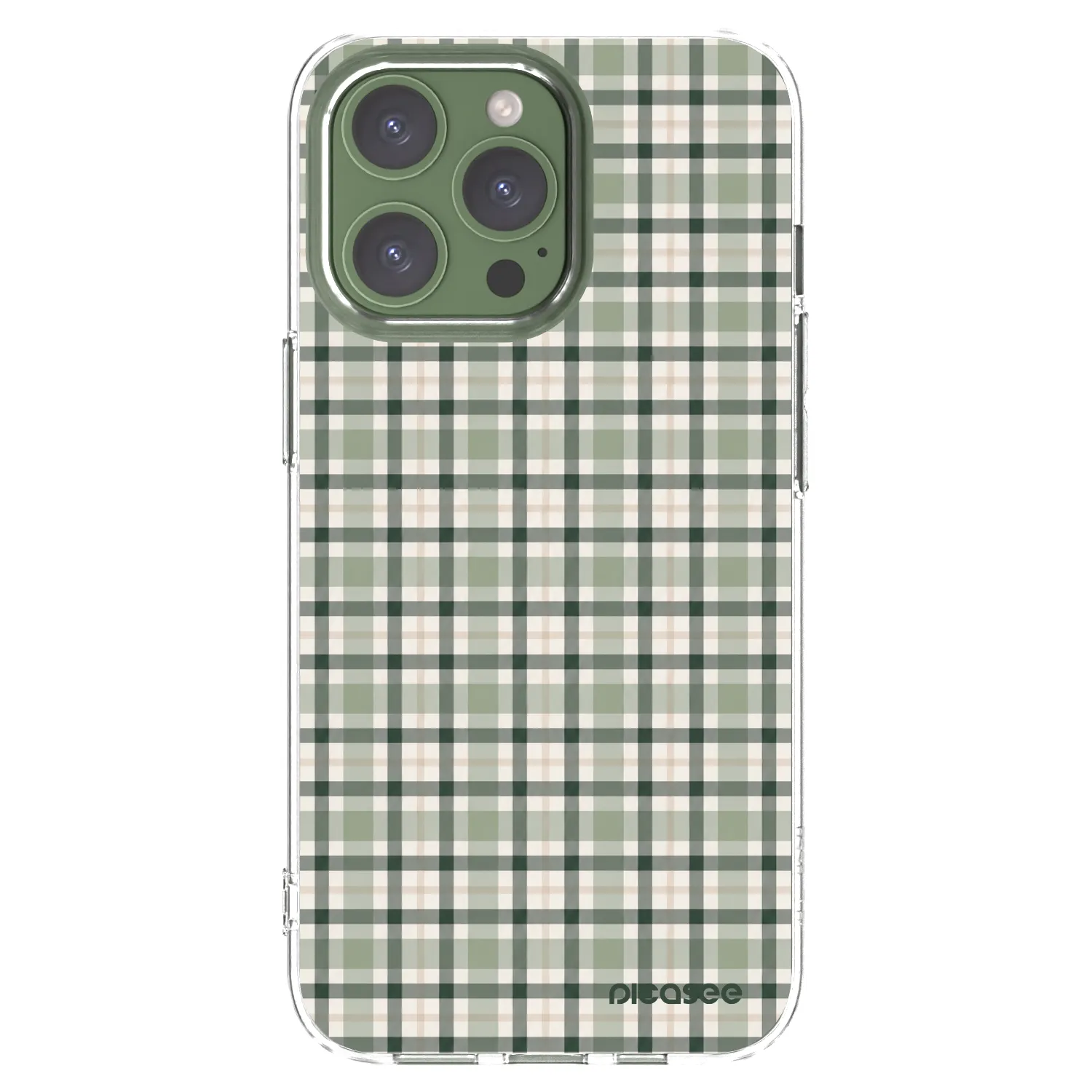 Picasee silikonska prozirna maskica za Apple iPhone 13 Pro - Sage Tartan