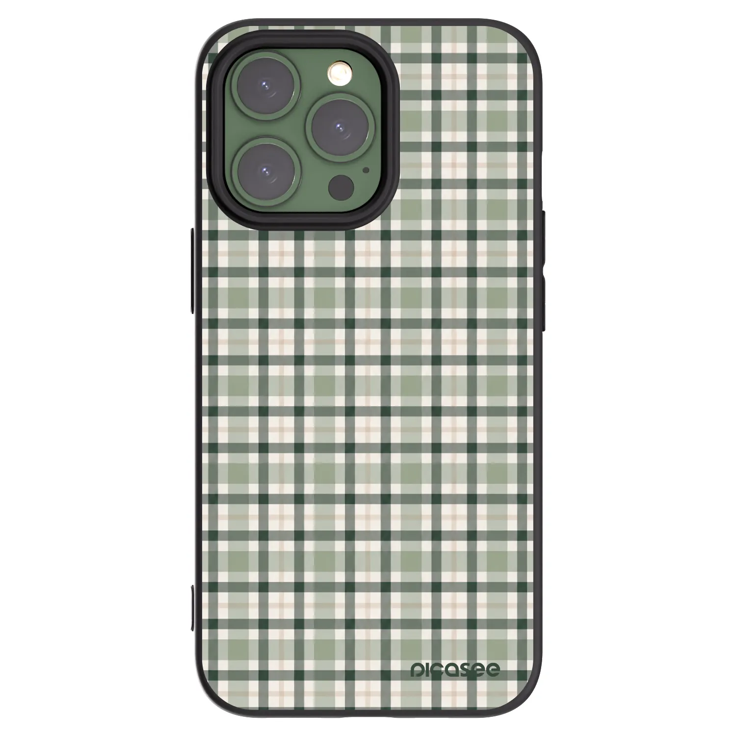 Picasee crna silikonska maskica za Apple iPhone 13 Pro - Sage Tartan