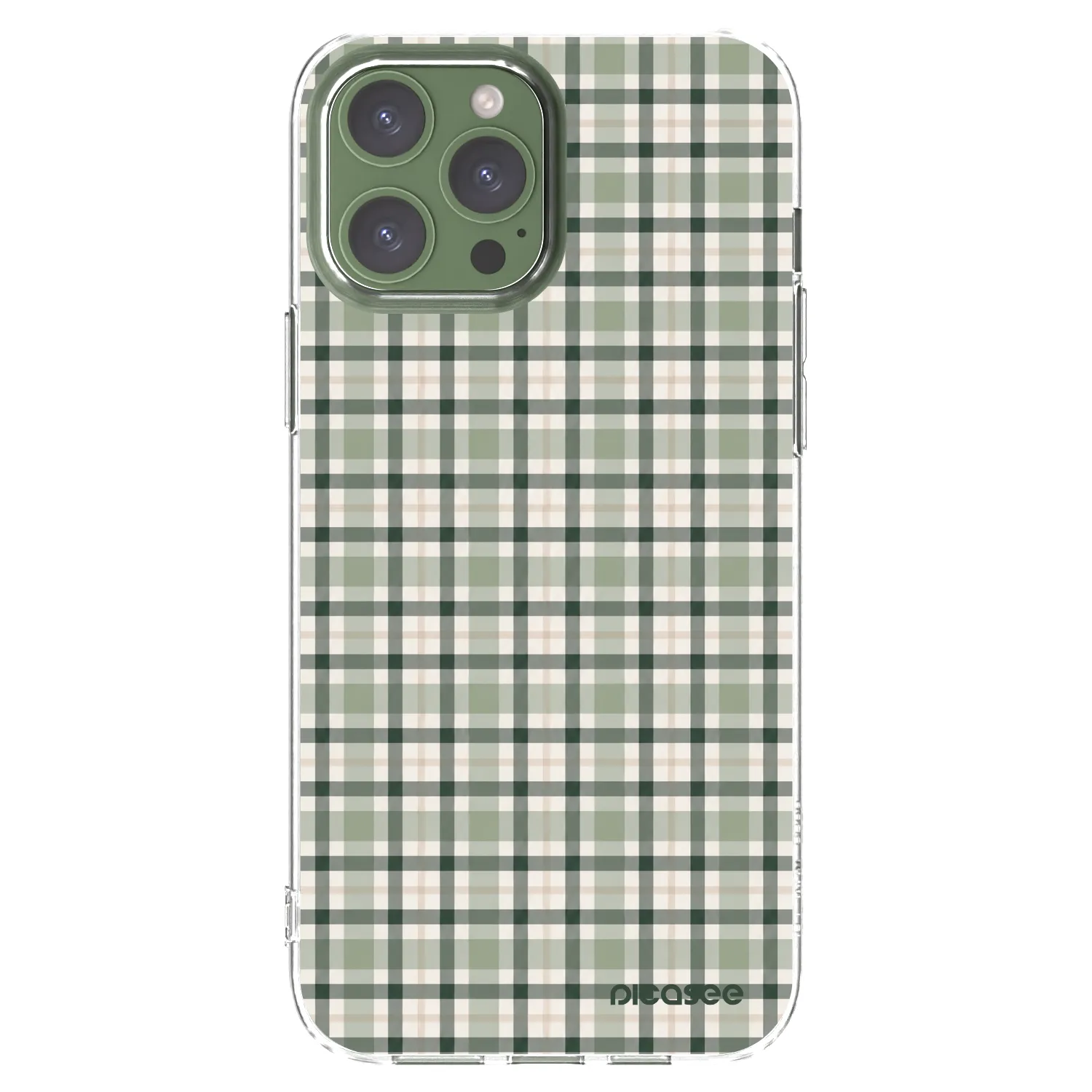 Picasee silikonska prozirna maskica za Apple iPhone 13 Pro Max - Sage Tartan