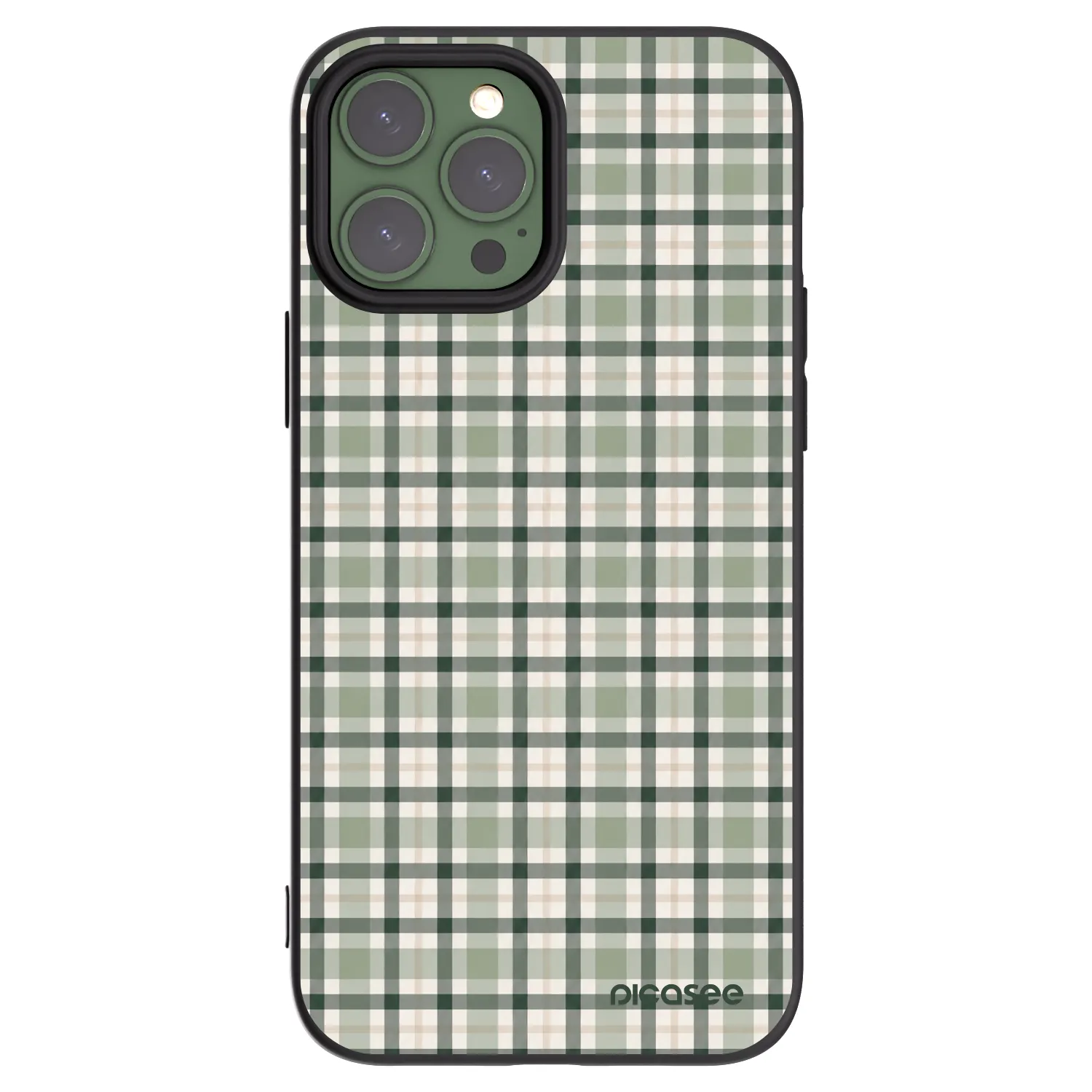 Picasee crna silikonska maskica za Apple iPhone 13 Pro Max - Sage Tartan