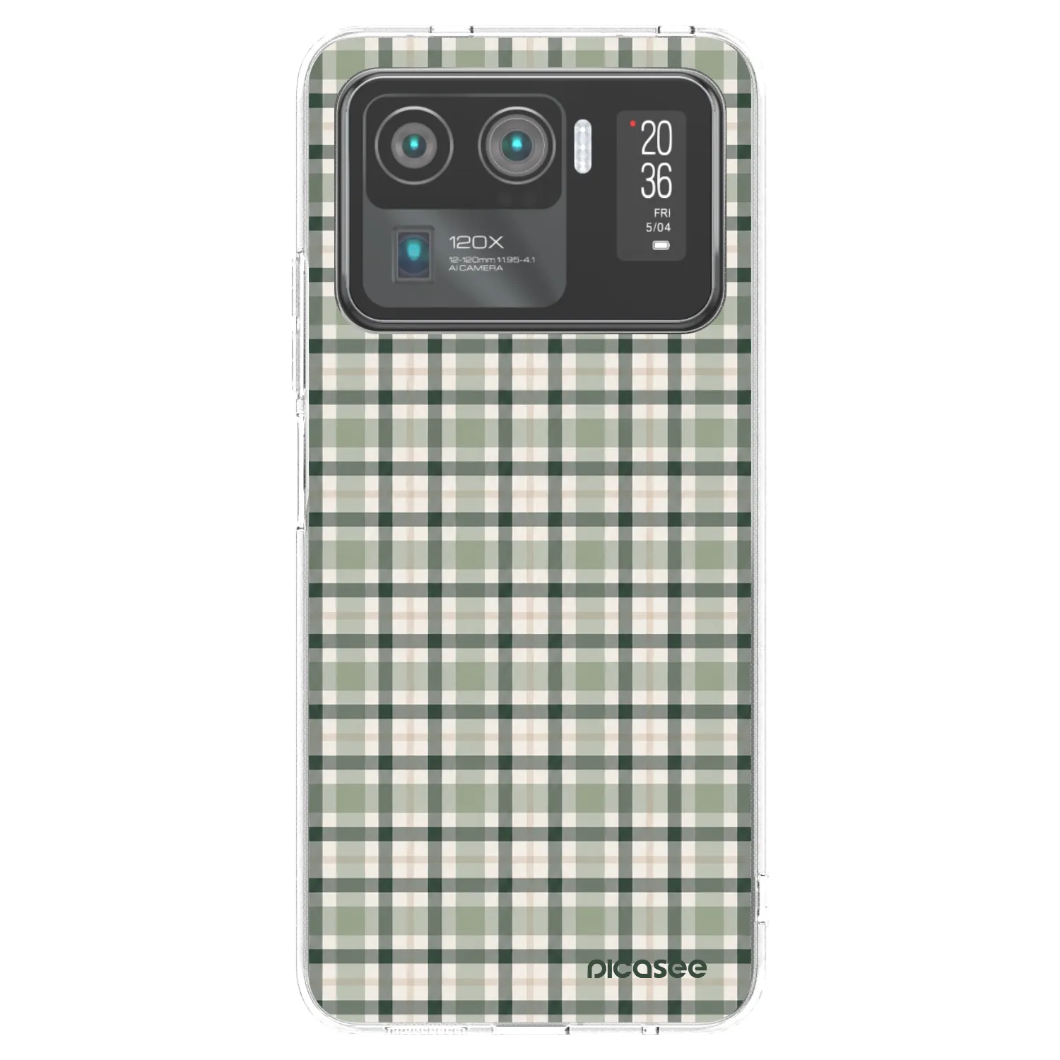 Picasee silikonska prozirna maskica za Xiaomi Mi 11 Ultra - Sage Tartan