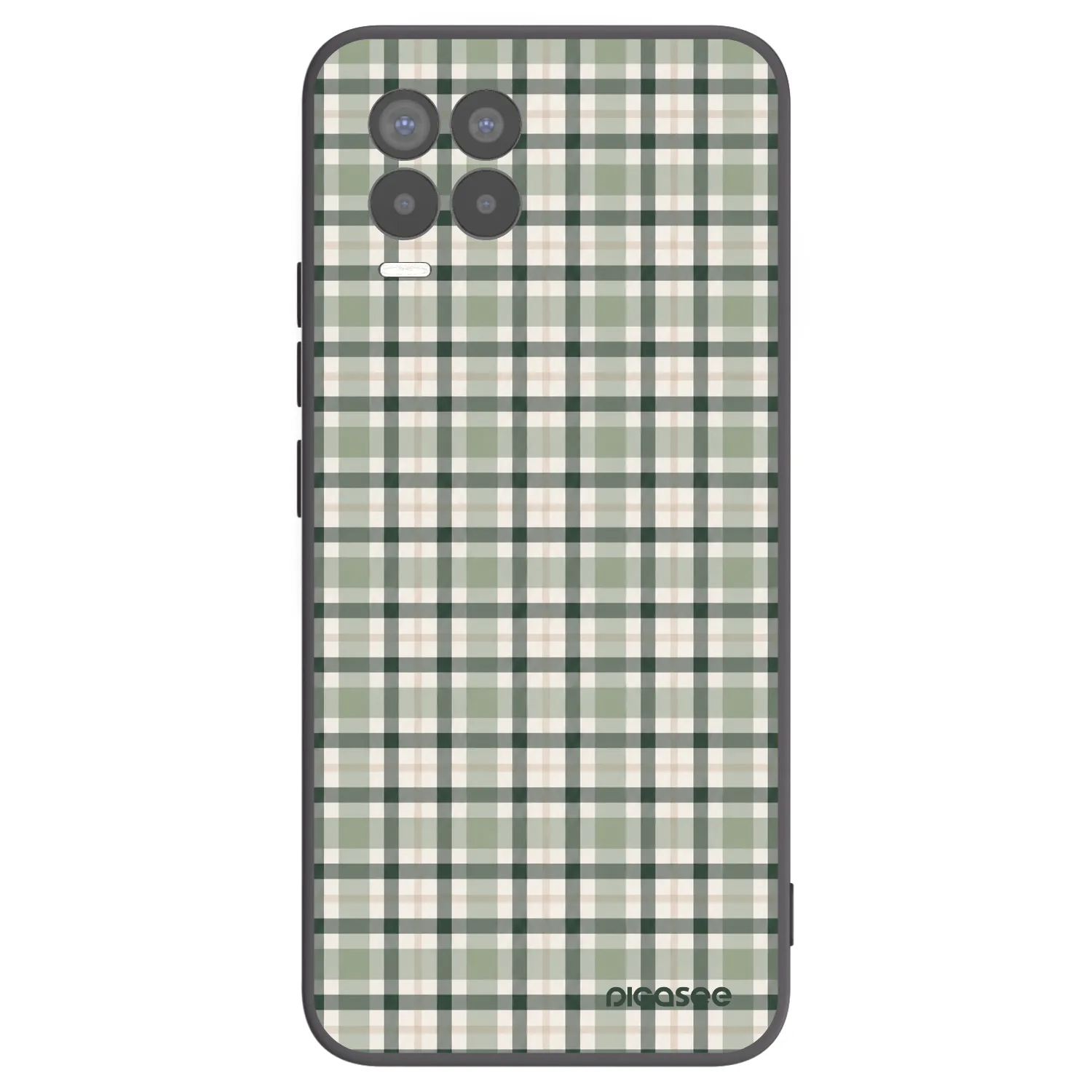 Picasee crna silikonska maskica za Realme 8 4G - Sage Tartan