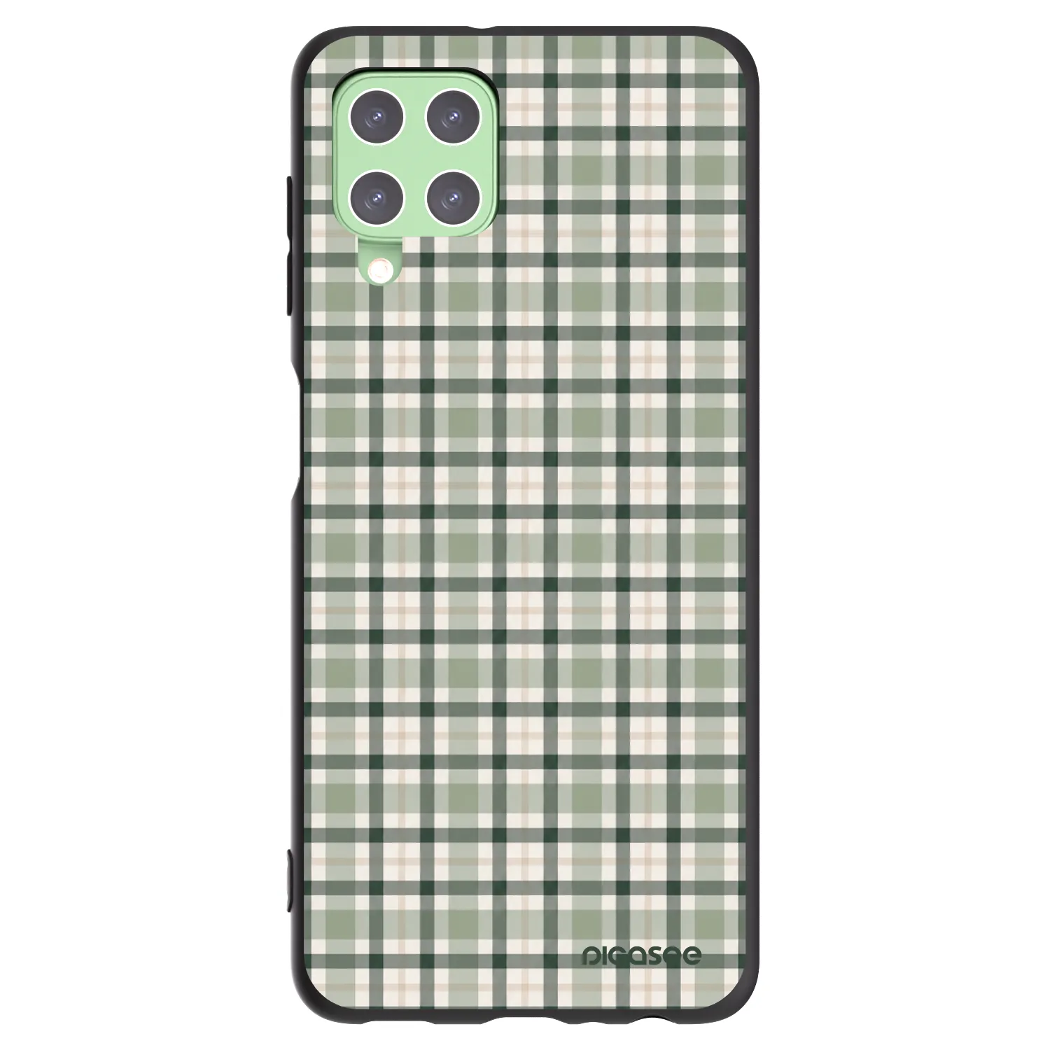 Picasee crna silikonska maskica za Samsung Galaxy A22 A225F 4G - Sage Tartan