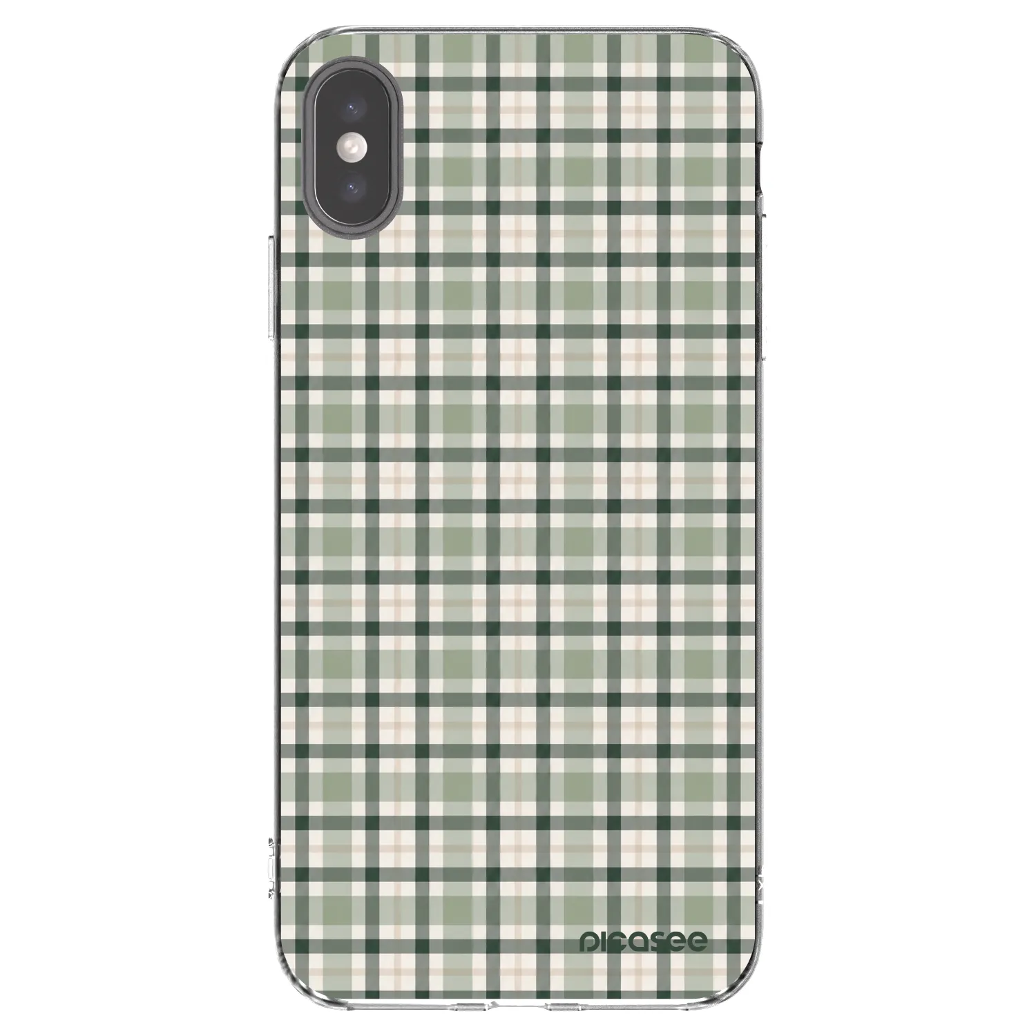 Picasee silikonska prozirna maskica za Apple iPhone XS Max - Sage Tartan