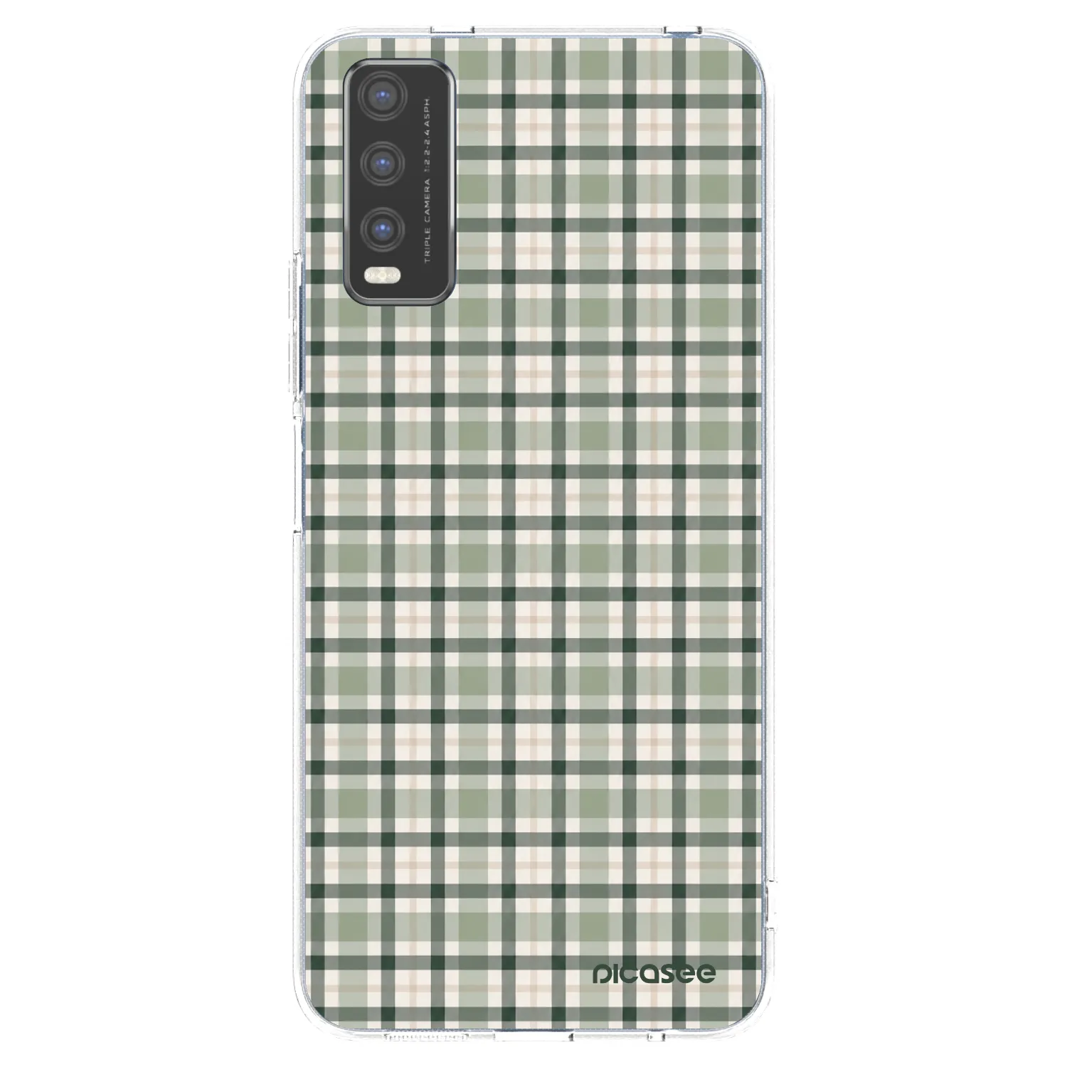 Picasee silikonska prozirna maskica za Vivo Y20s - Sage Tartan