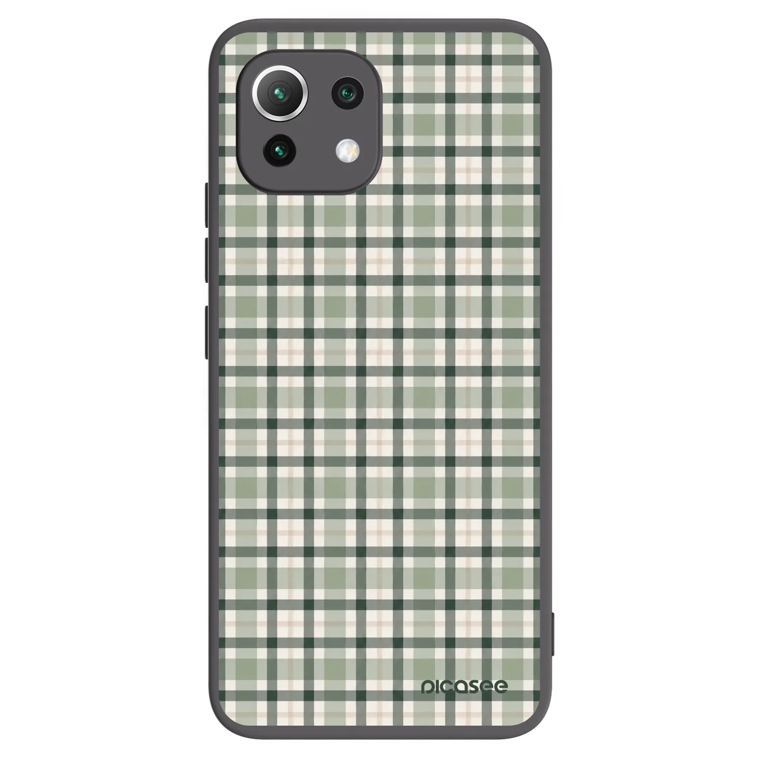 Picasee crna silikonska maskica za Xiaomi 11 Lite 5G NE - Sage Tartan