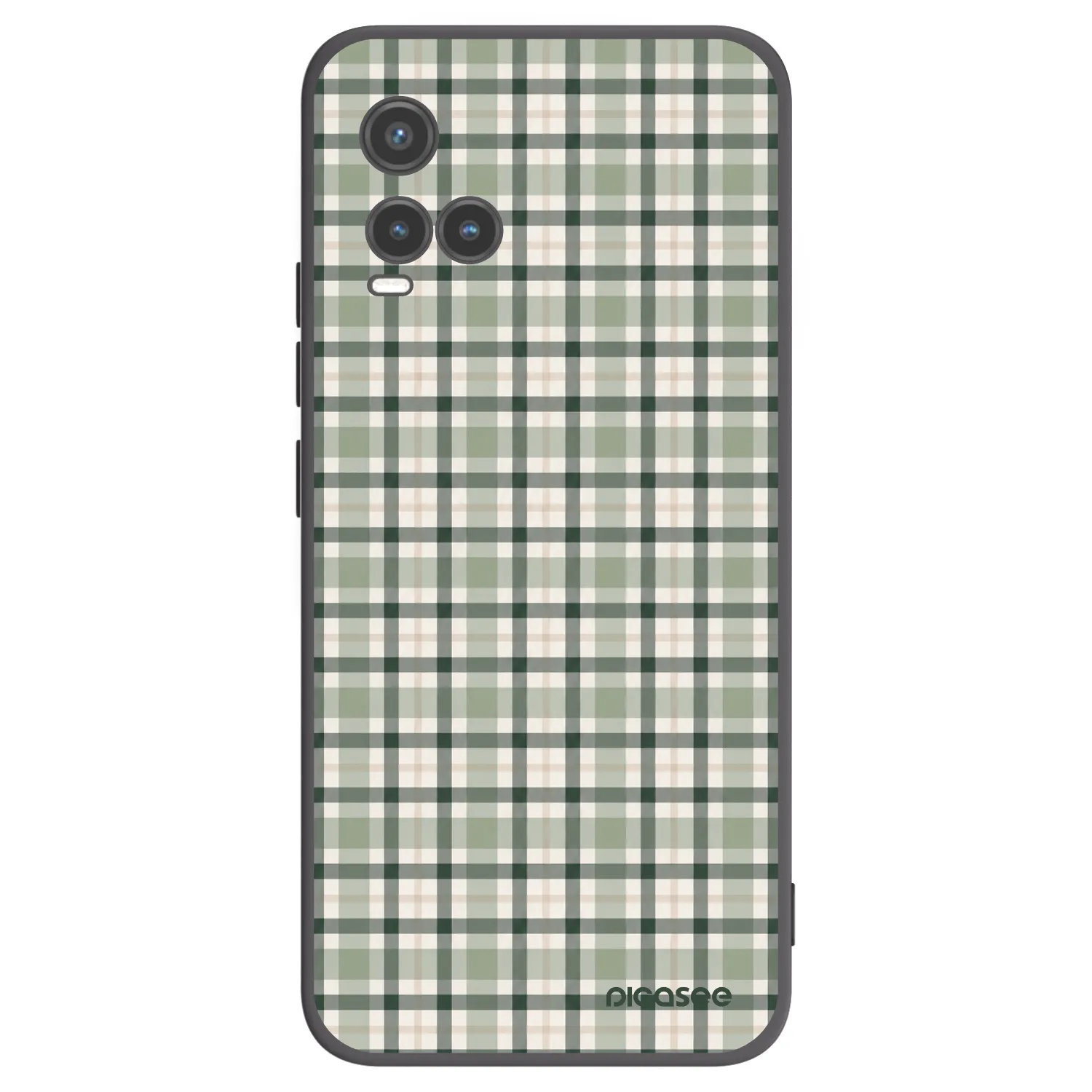 Picasee crna silikonska maskica za Vivo Y33s - Sage Tartan