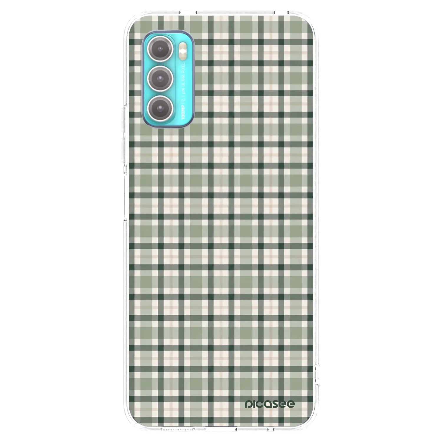 Picasee silikonska prozirna maskica za Motorola Moto G60 - Sage Tartan