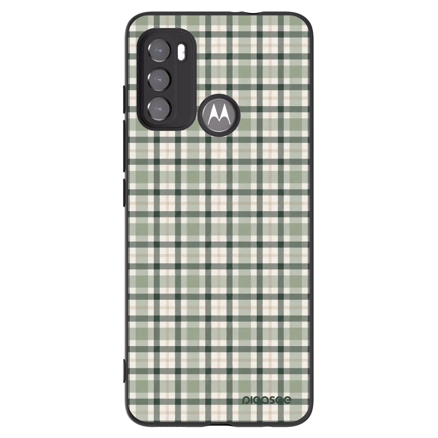 Picasee crna silikonska maskica za Motorola Moto G60 - Sage Tartan