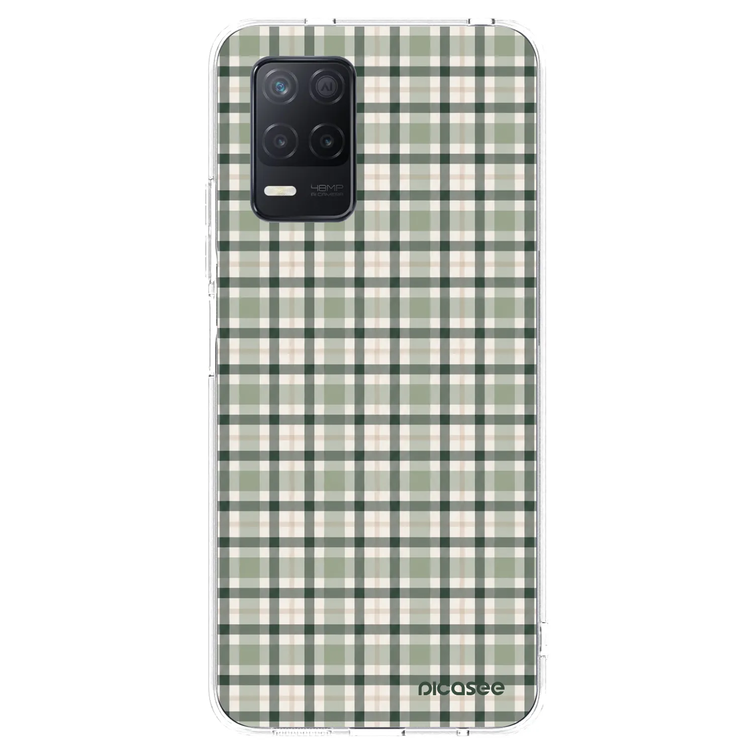 Picasee silikonska prozirna maskica za Realme 8 5G - Sage Tartan