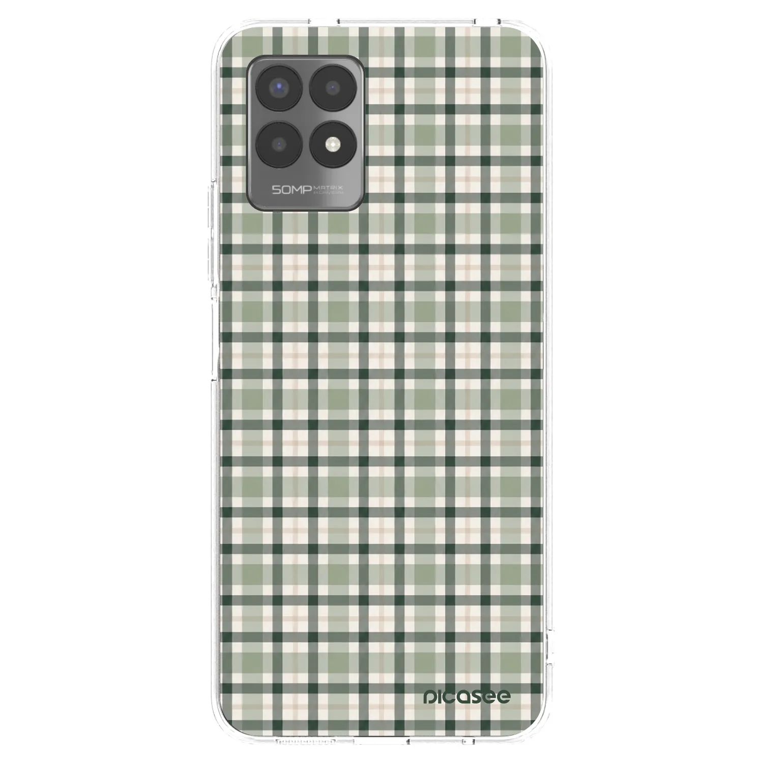 Picasee silikonska prozirna maskica za Realme 8i - Sage Tartan
