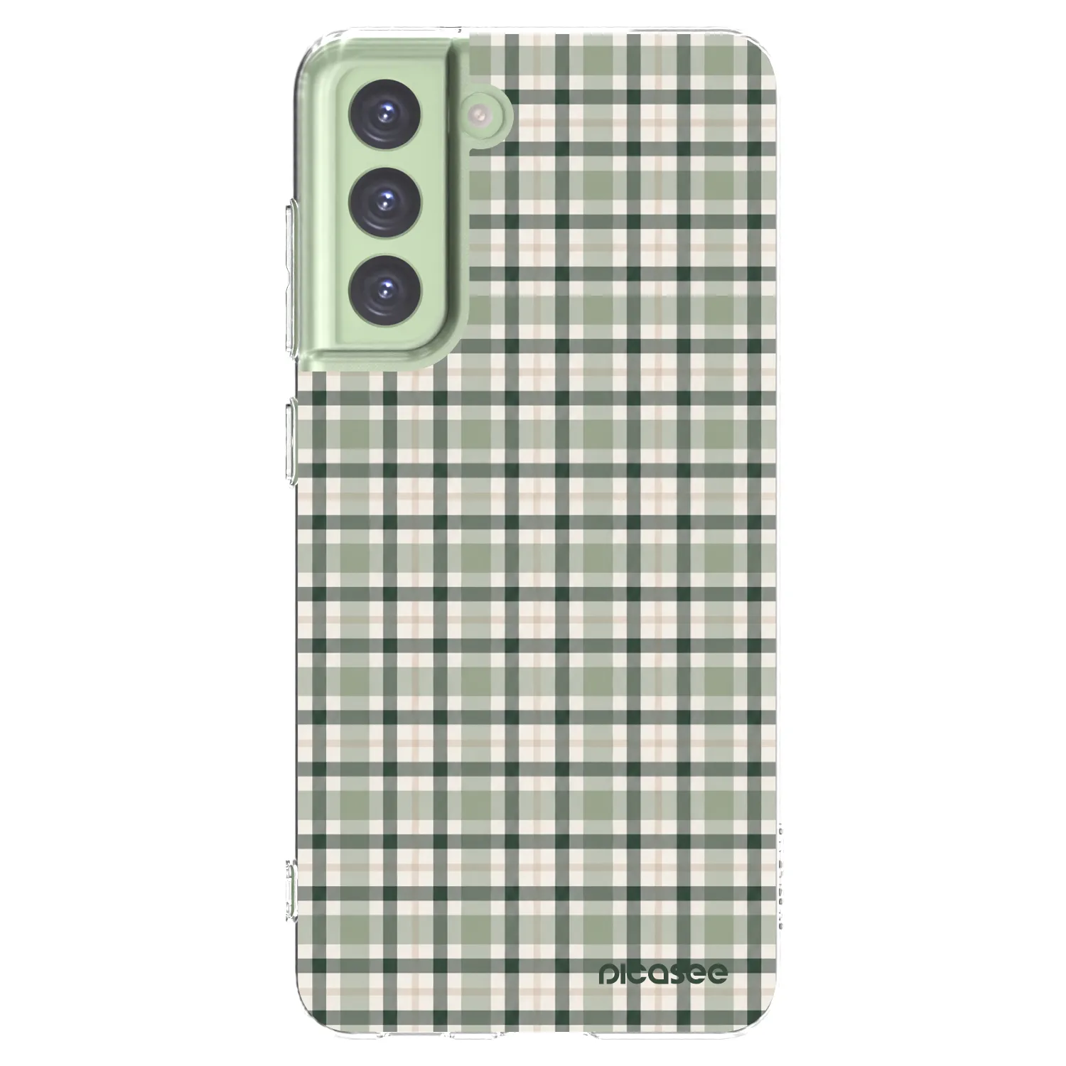 Picasee silikonska prozirna maskica za Samsung Galaxy S21 FE 5G - Sage Tartan
