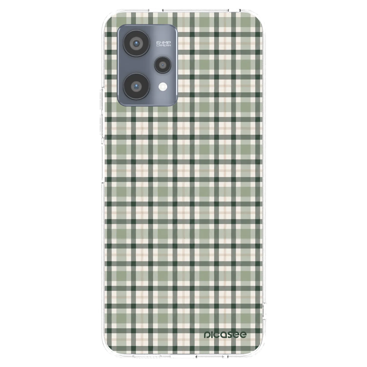 Picasee silikonska prozirna maskica za Realme 9 Pro 5G - Sage Tartan