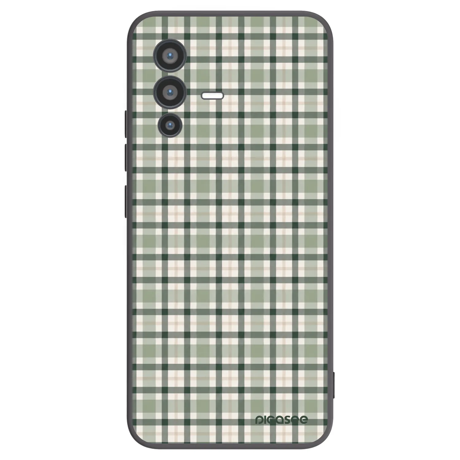 Picasee crna silikonska maskica za Vivo V23 5G - Sage Tartan