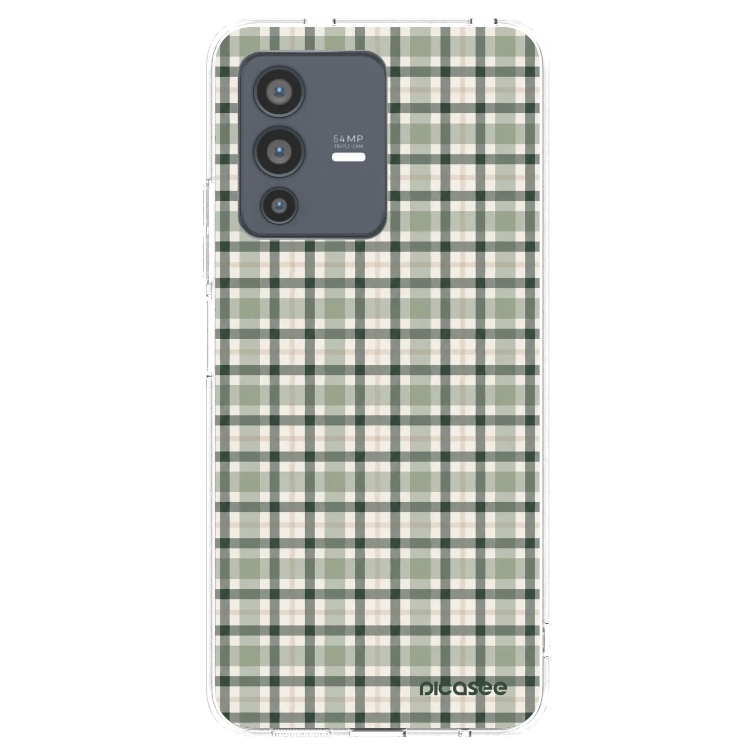 Picasee silikonska prozirna maskica za Vivo V23 5G - Sage Tartan