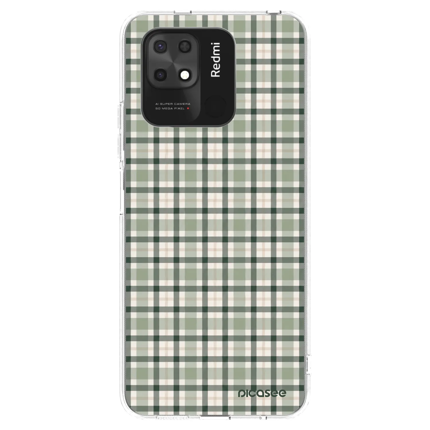 Picasee silikonska prozirna maskica za Xiaomi Redmi 10C - Sage Tartan