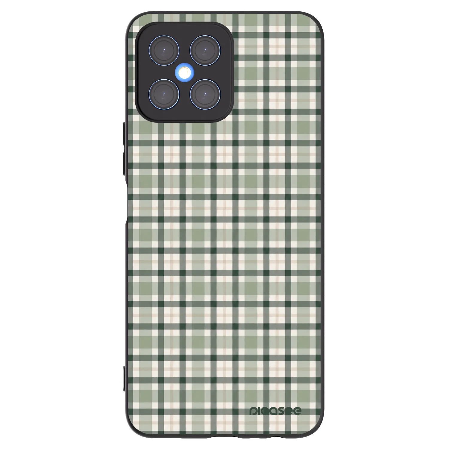Picasee crna silikonska maskica za Honor X8 4G - Sage Tartan