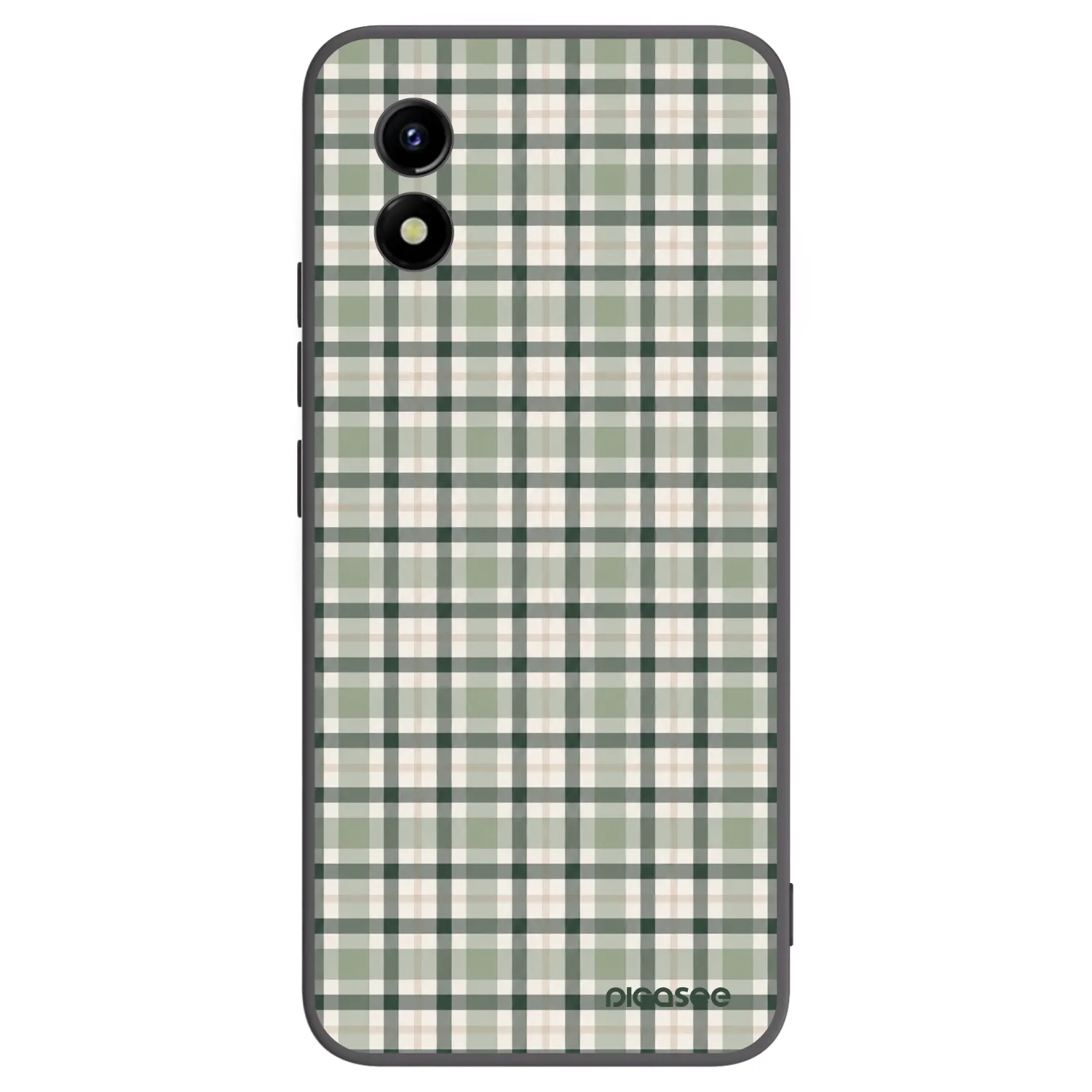 Picasee crna silikonska maskica za Vivo Y01 - Sage Tartan