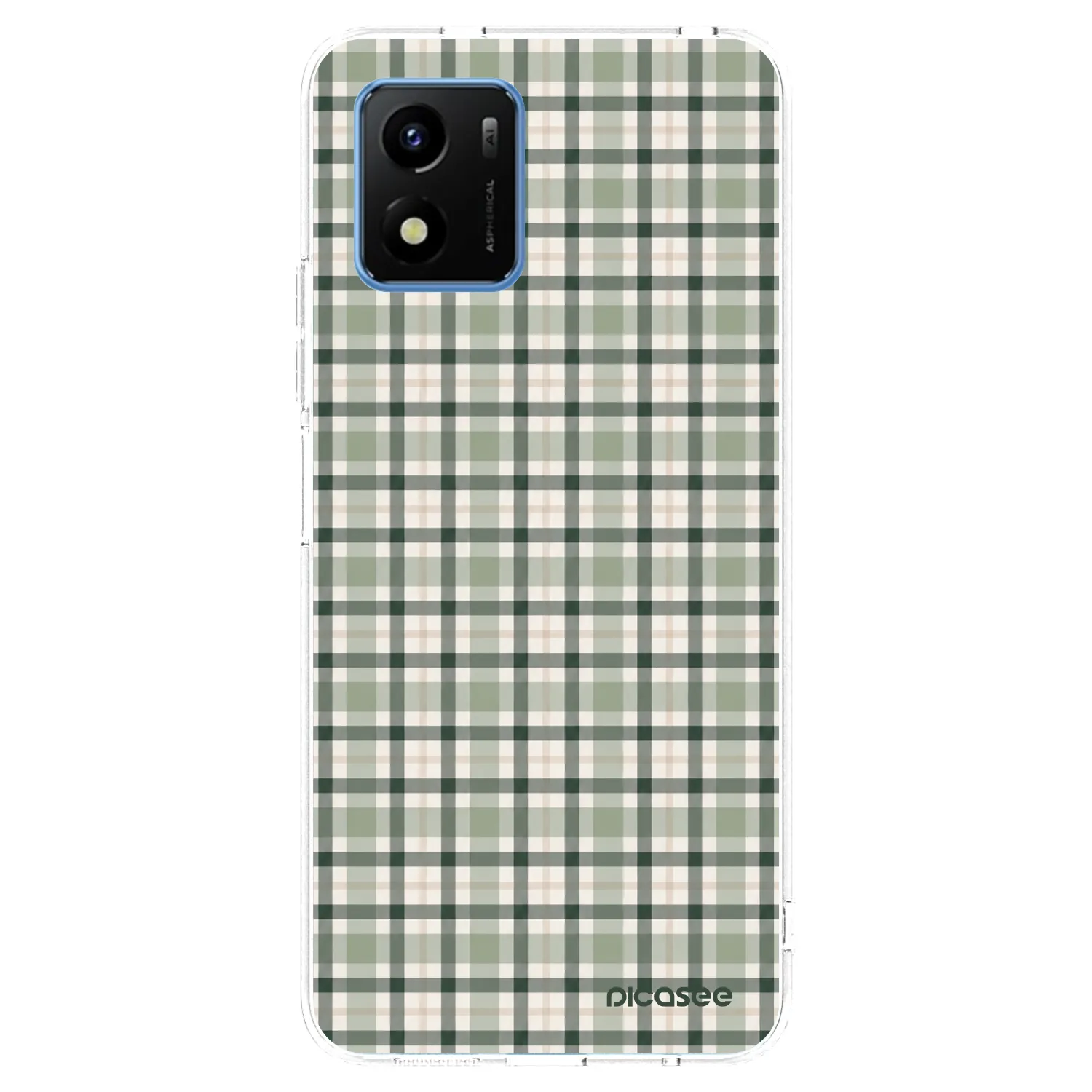 Picasee silikonska prozirna maskica za Vivo Y01 - Sage Tartan