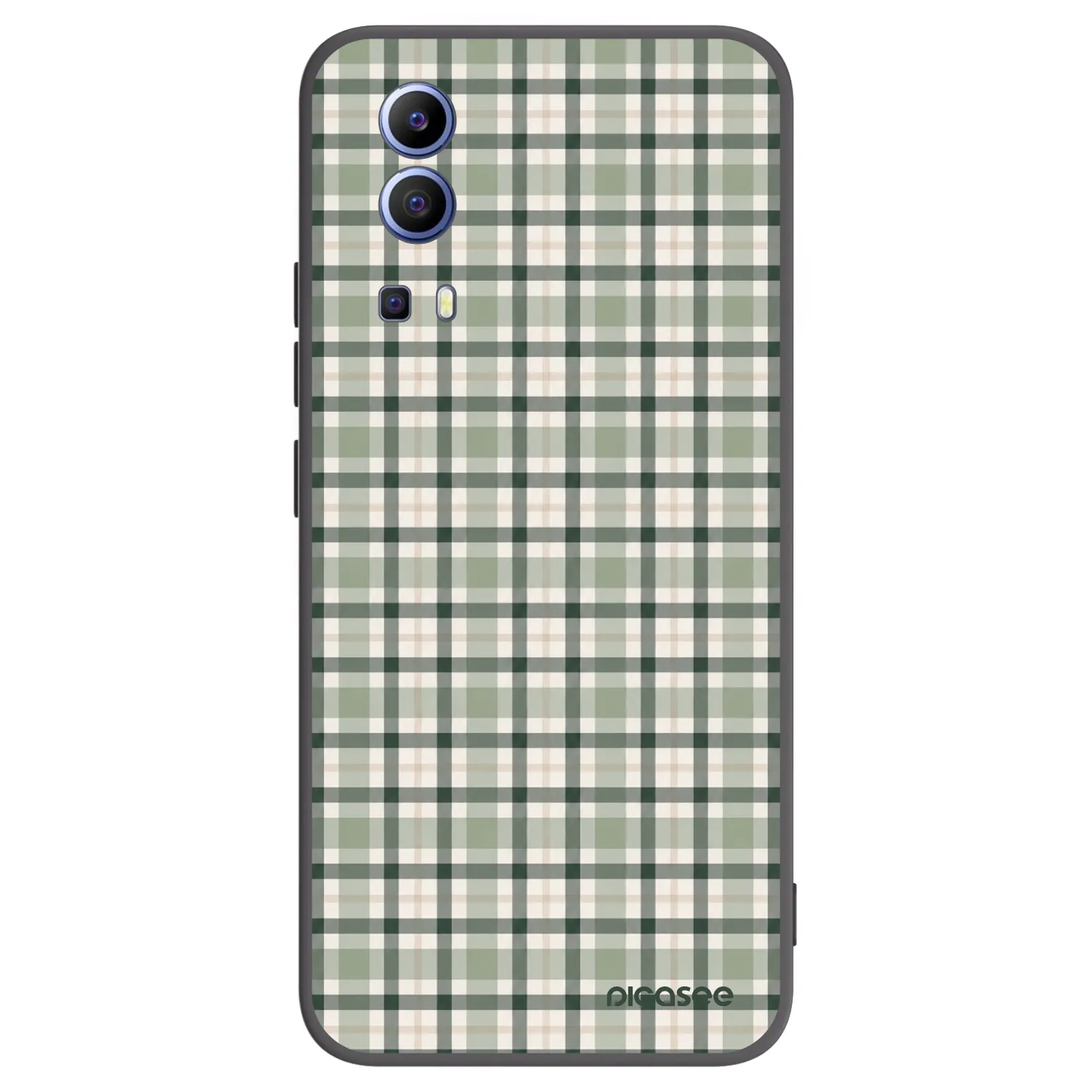 Picasee crna silikonska maskica za Vivo Y52 5G - Sage Tartan