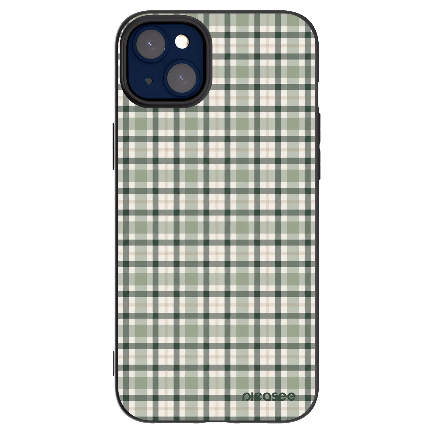 Picasee crna silikonska maskica za Apple iPhone 14 Plus - Sage Tartan