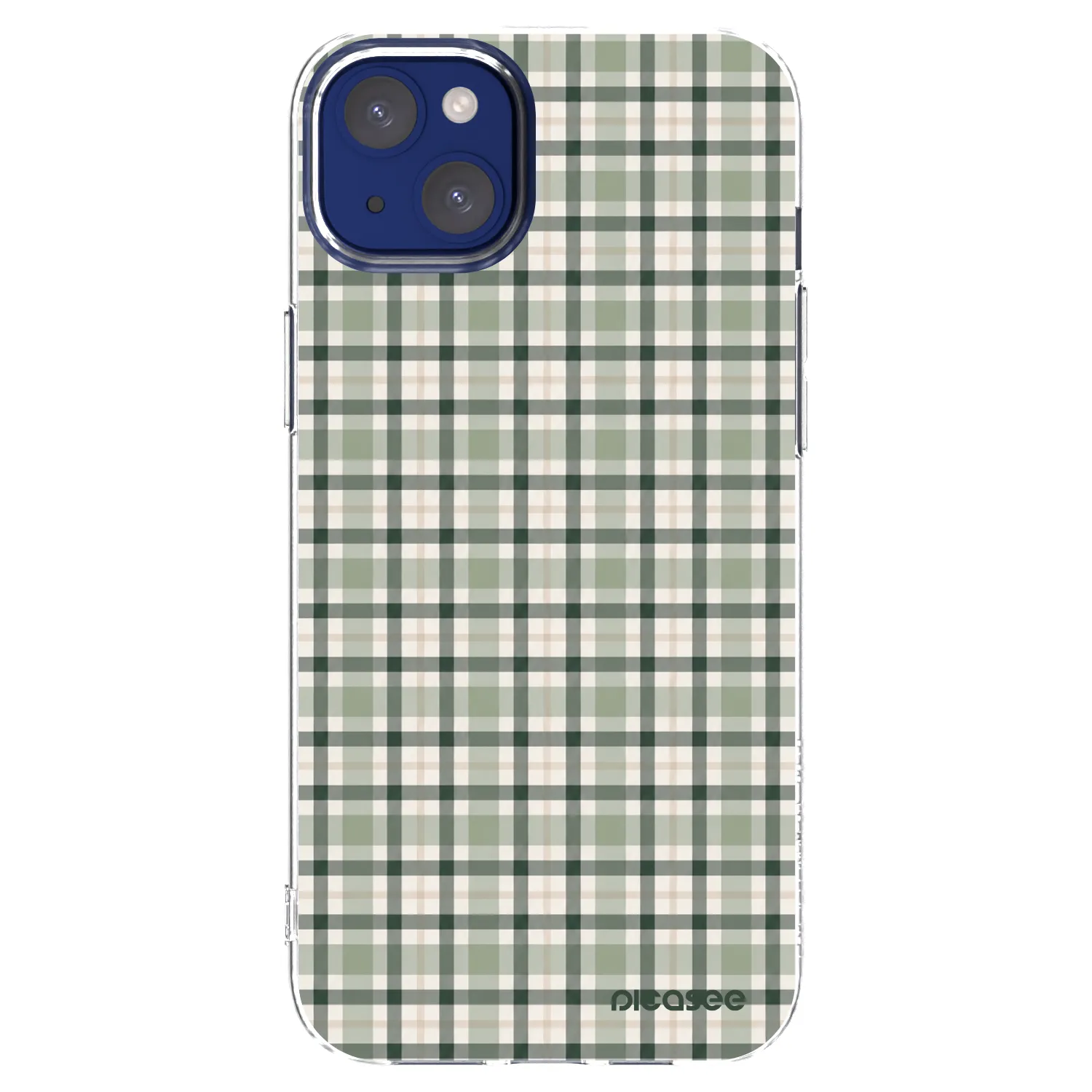 Picasee silikonska prozirna maskica za Apple iPhone 14 Plus - Sage Tartan