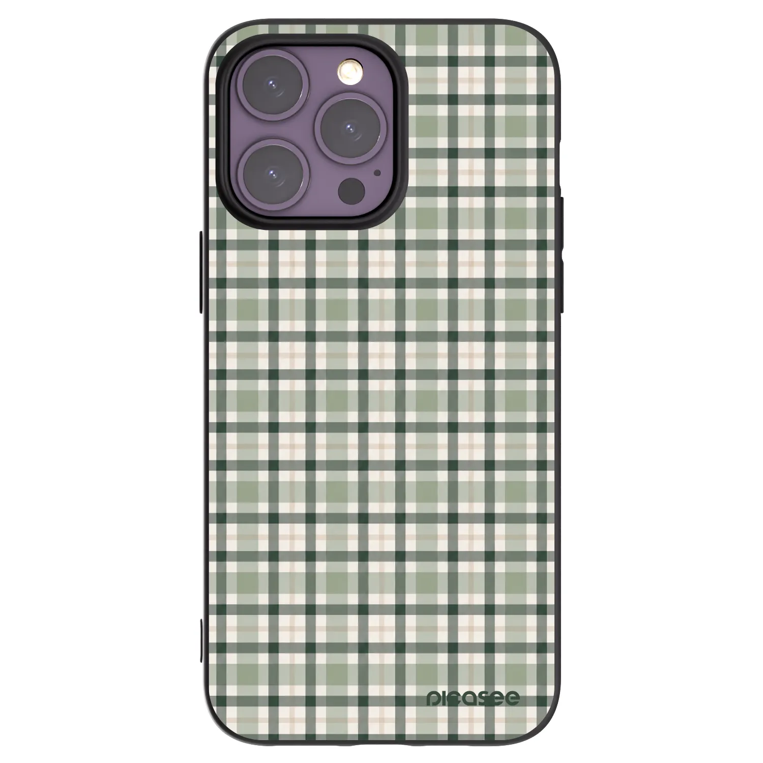 Picasee crna silikonska maskica za Apple iPhone 14 Pro Max - Sage Tartan