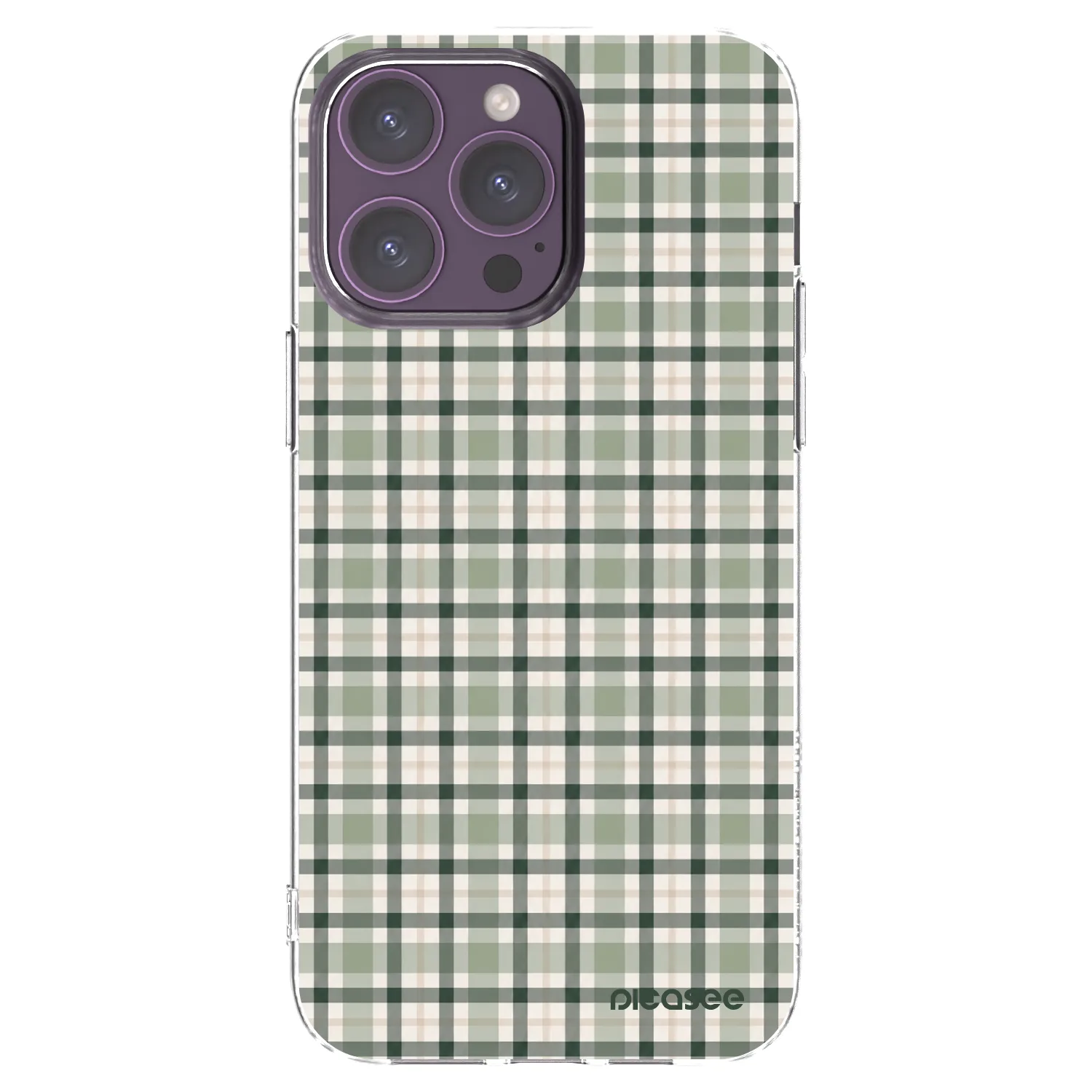 Picasee silikonska prozirna maskica za Apple iPhone 14 Pro Max - Sage Tartan