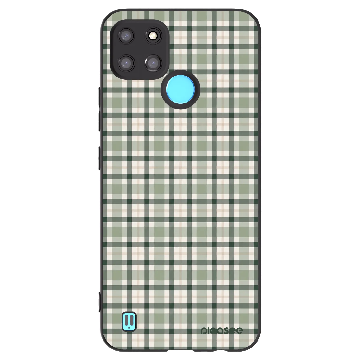 Picasee crna silikonska maskica za Realme C21Y - Sage Tartan