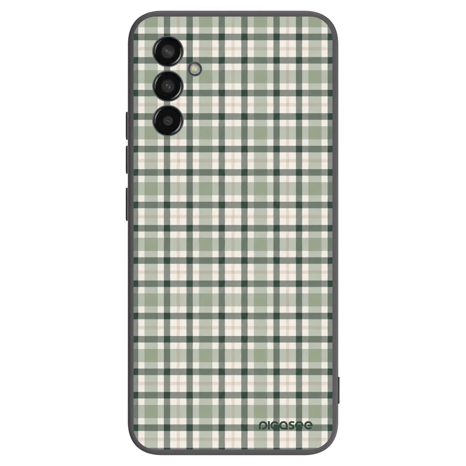 Picasee crna silikonska maskica za Samsung Galaxy M13 M135F - Sage Tartan