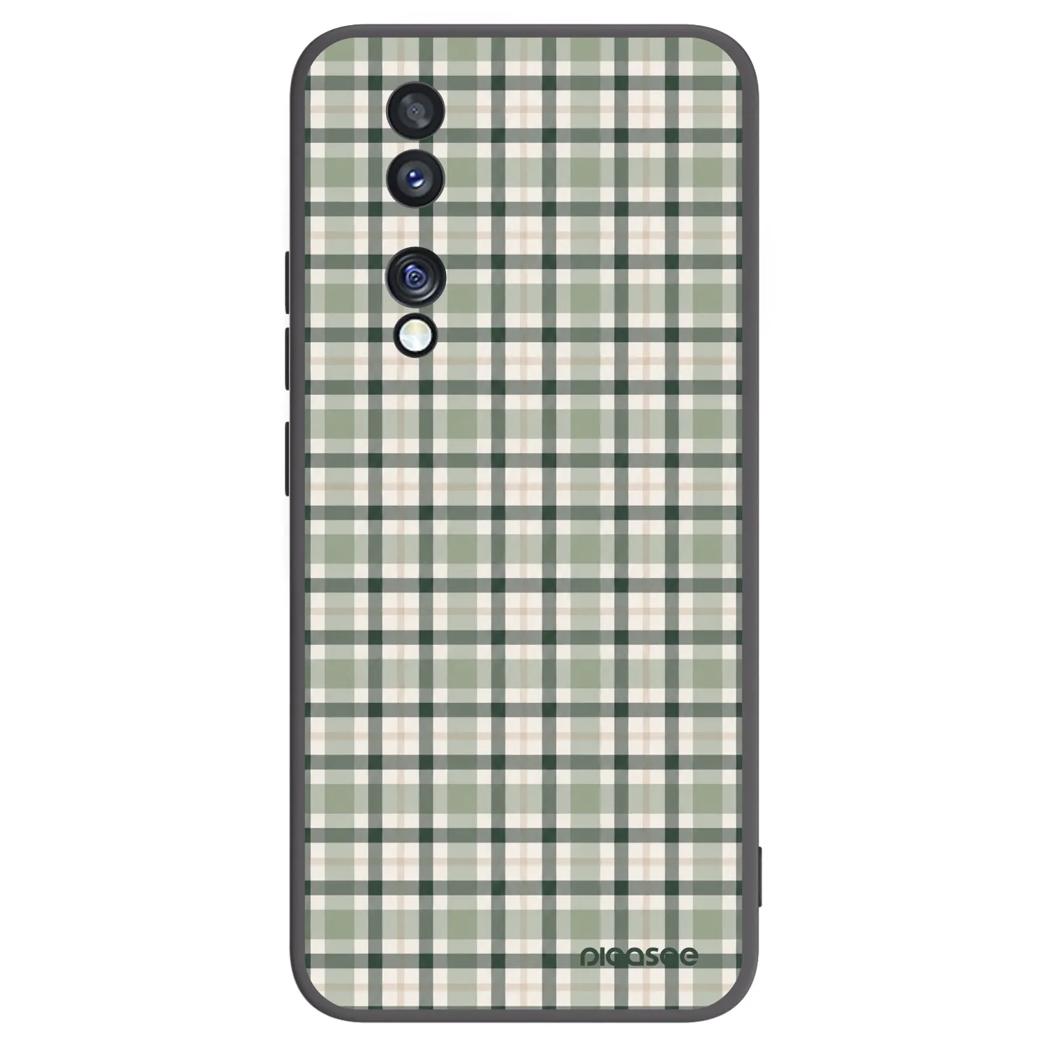 Picasee crna silikonska maskica za Honor 70 - Sage Tartan
