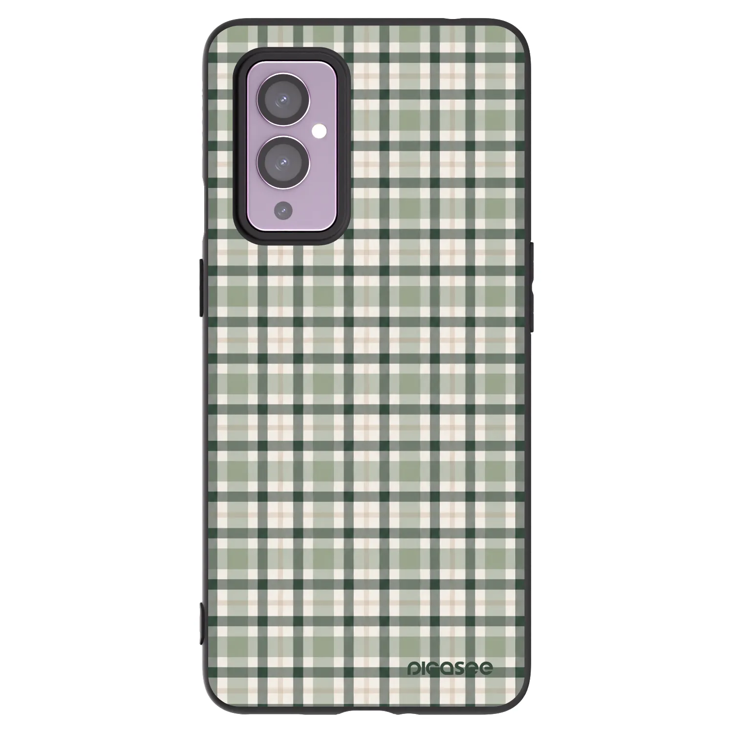 Picasee crna silikonska maskica za OnePlus 9 - Sage Tartan