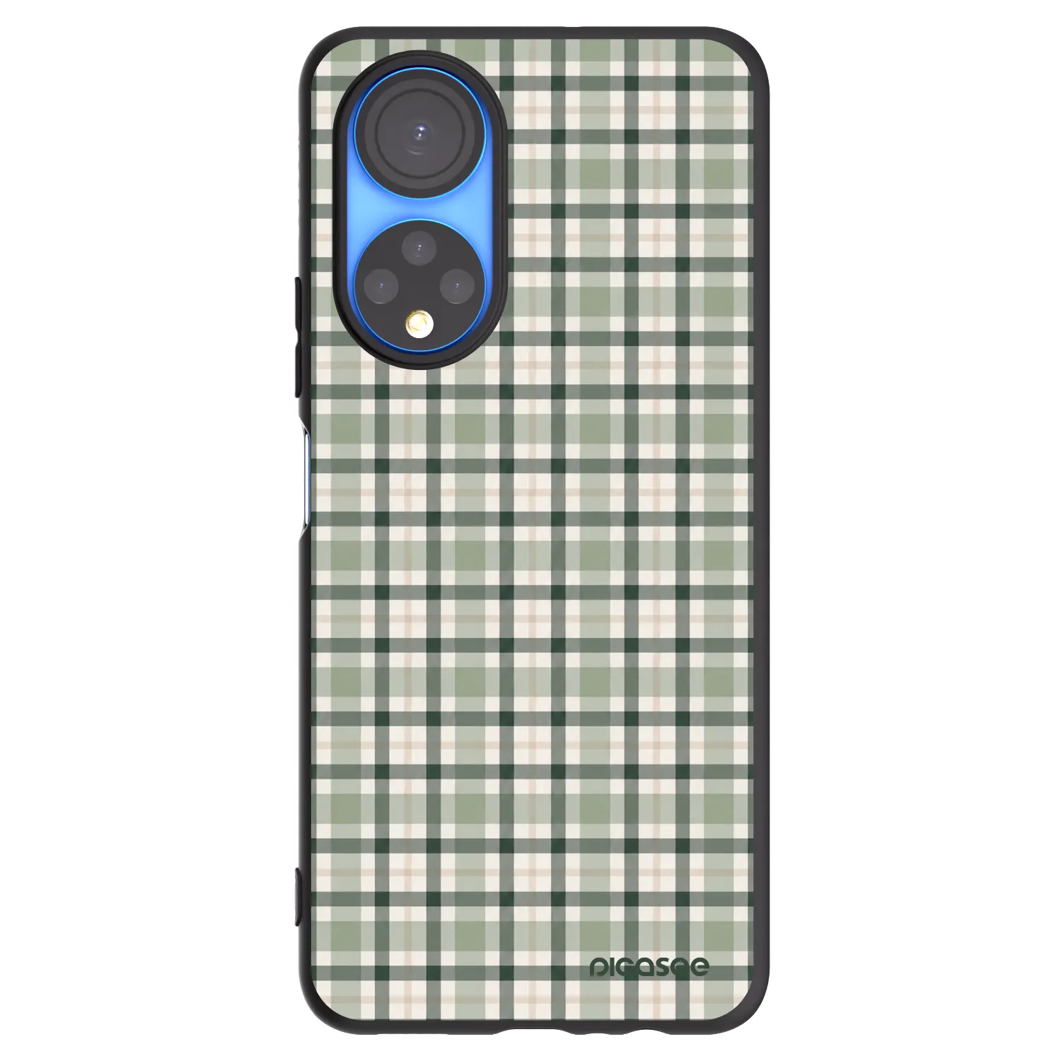 Picasee crna silikonska maskica za Honor X7 - Sage Tartan