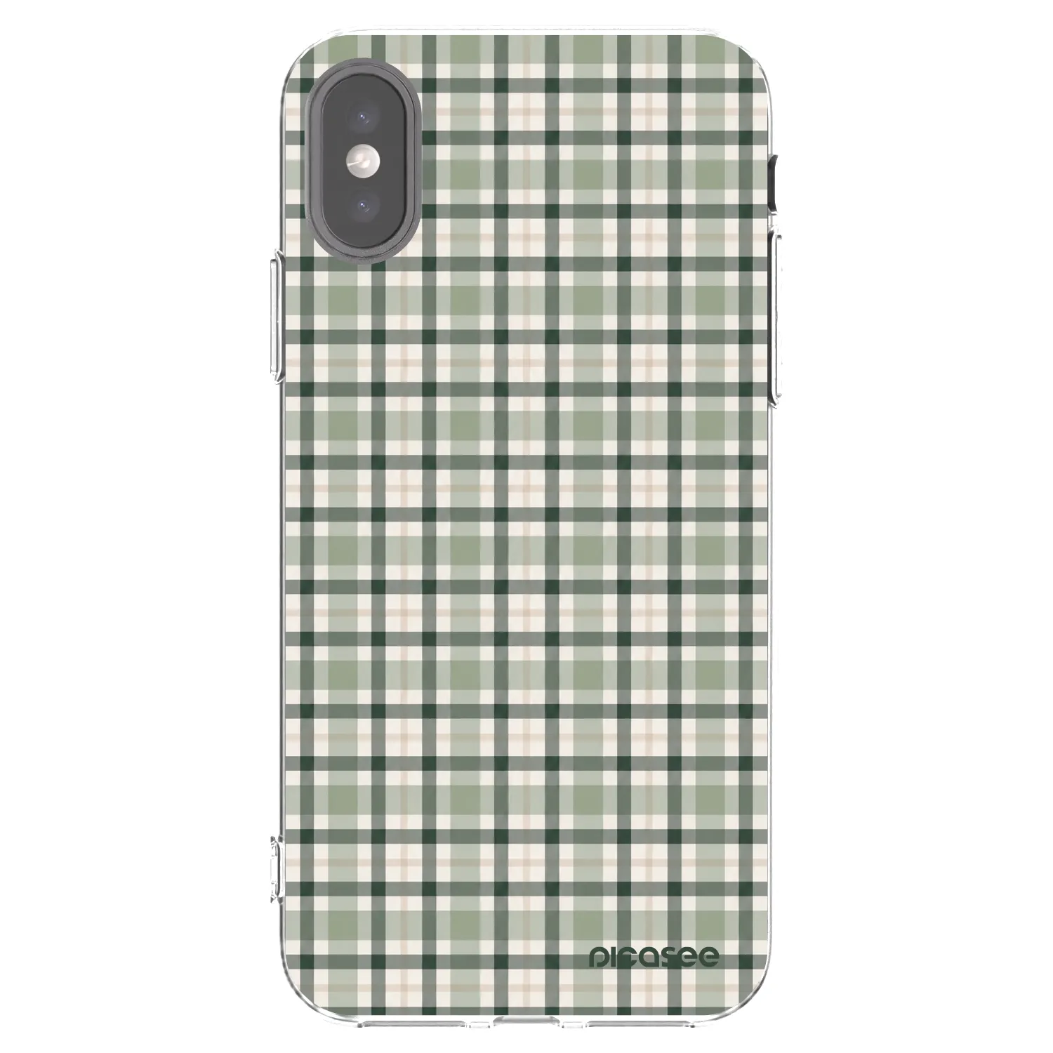 Picasee silikonska prozirna maskica za Apple iPhone X/XS - Sage Tartan