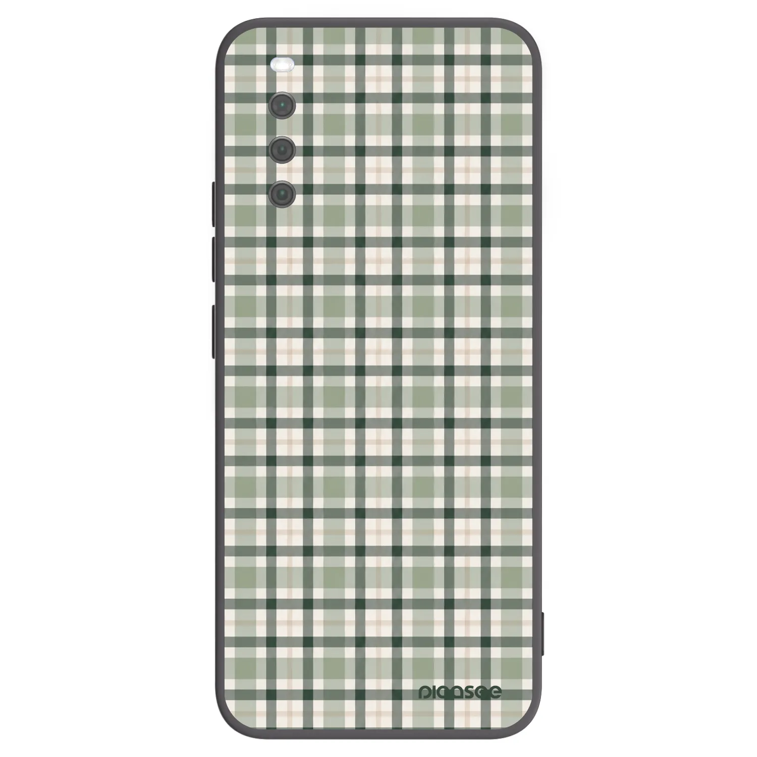 Picasee crna silikonska maskica za Sony Xperia 10 III - Sage Tartan
