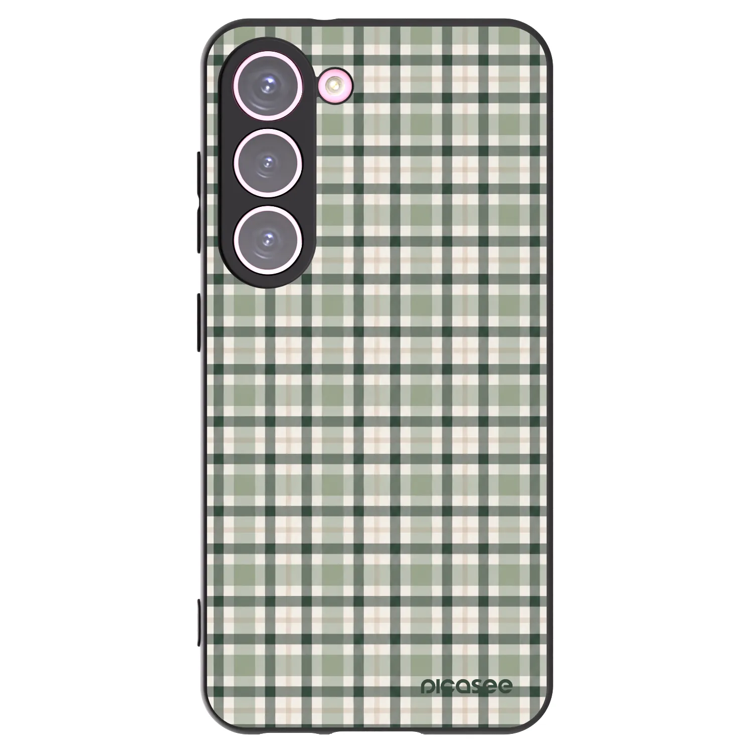 Picasee crna silikonska maskica za Samsung Galaxy S23 5G - Sage Tartan