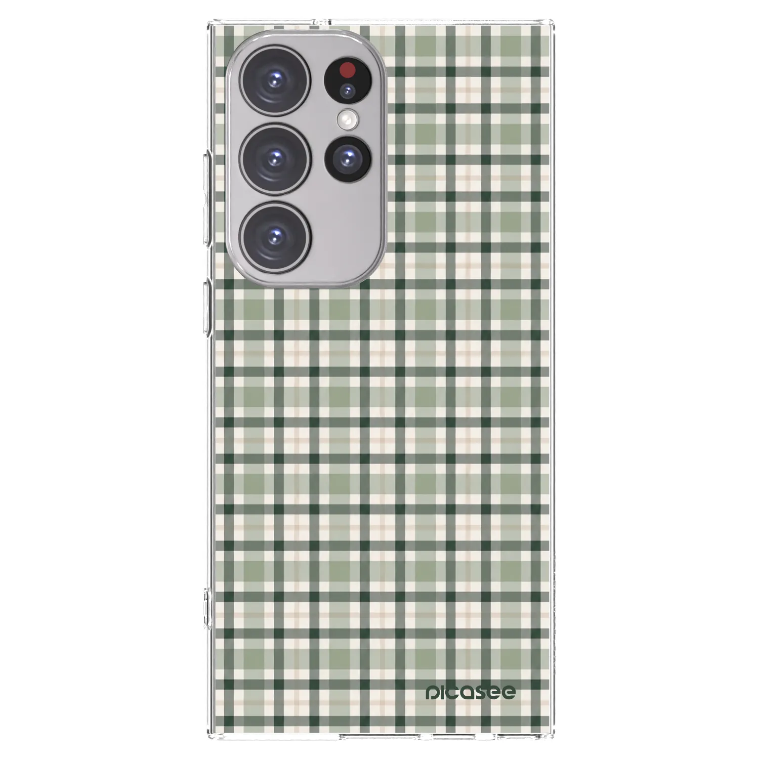 Picasee silikonska prozirna maskica za Samsung Galaxy S23 Ultra 5G - Sage Tartan