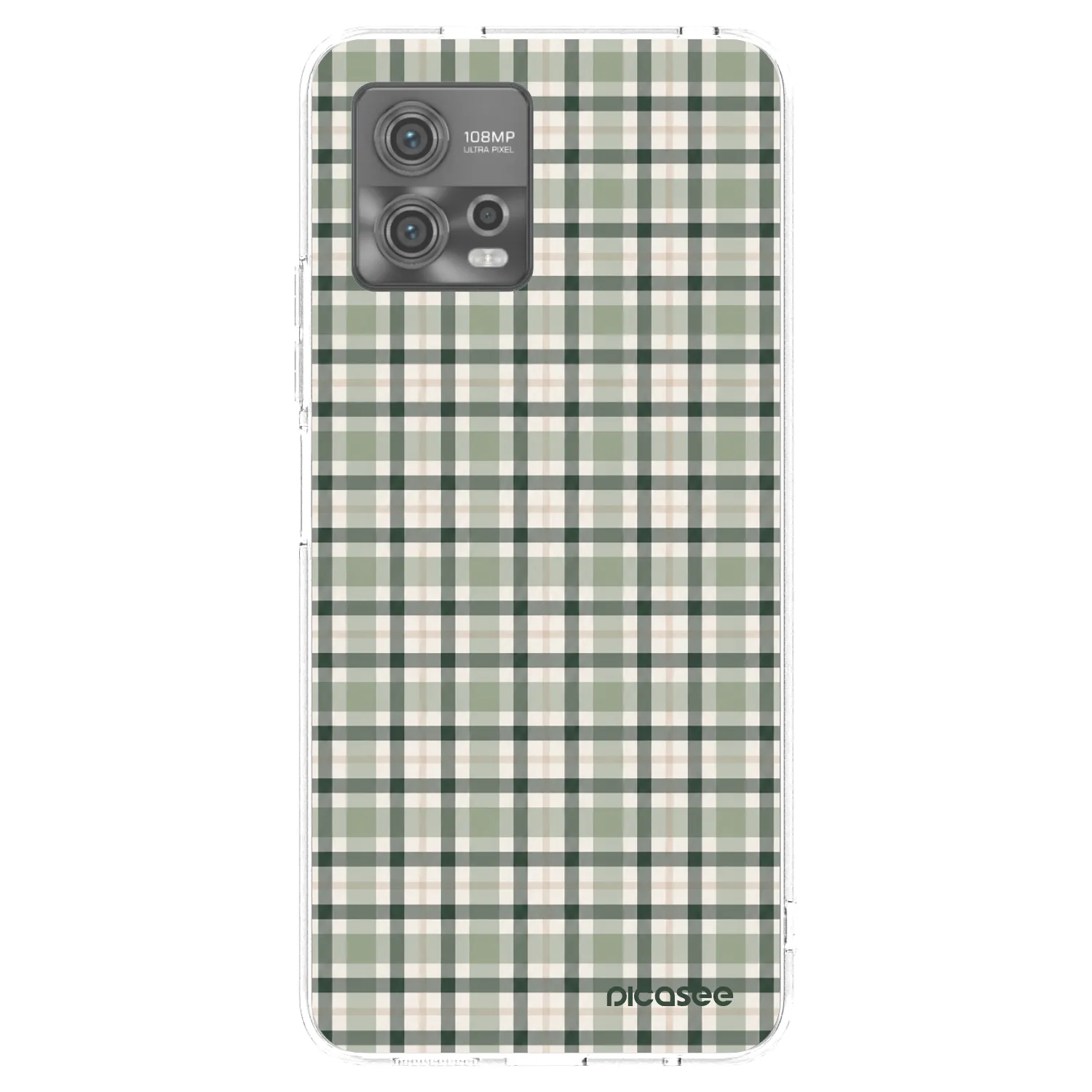 Picasee silikonska prozirna maskica za Motorola Moto G72 - Sage Tartan